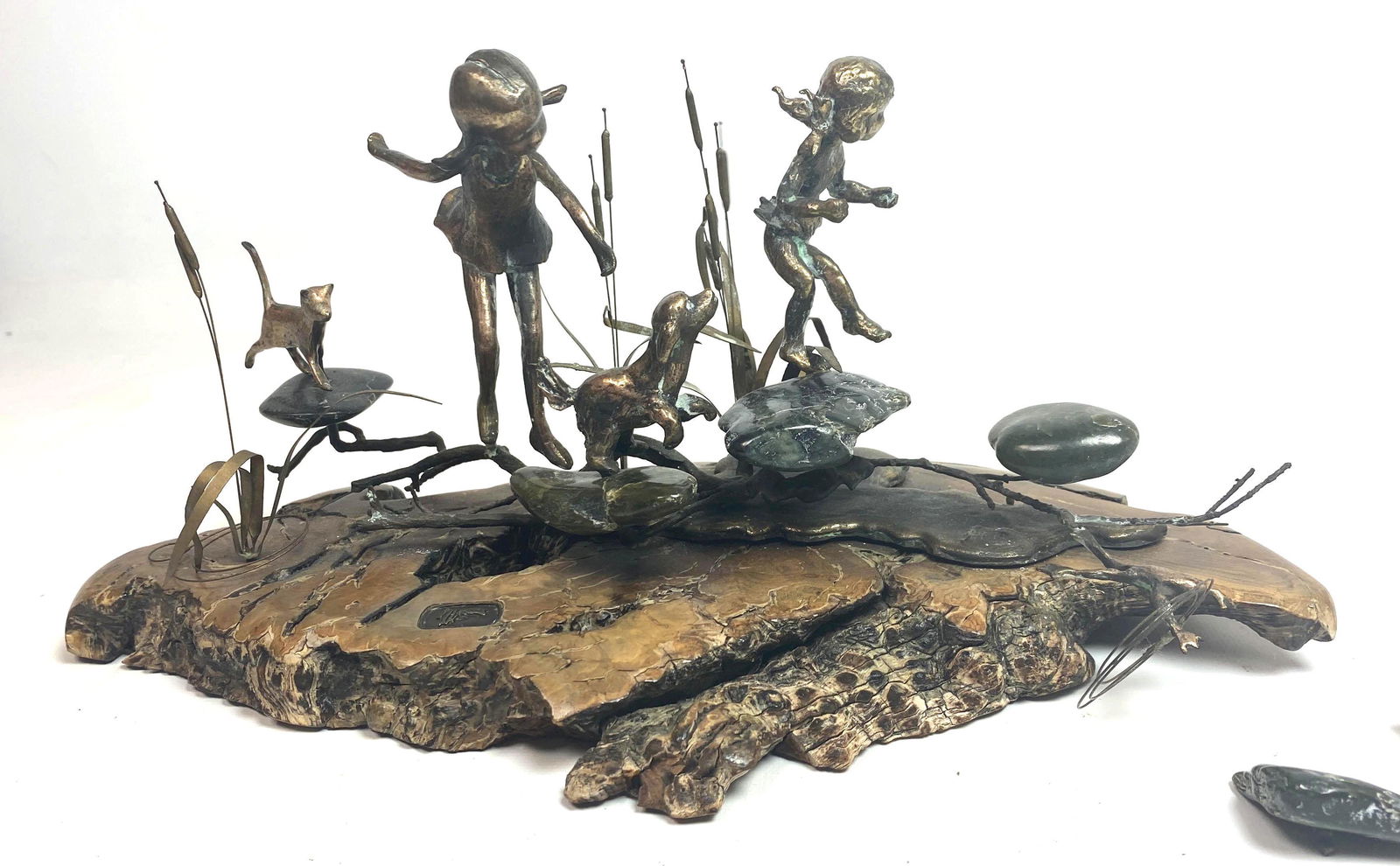 Signed and Numbered Bronze and Wood Table Sculpture. Ch (1 of 11)