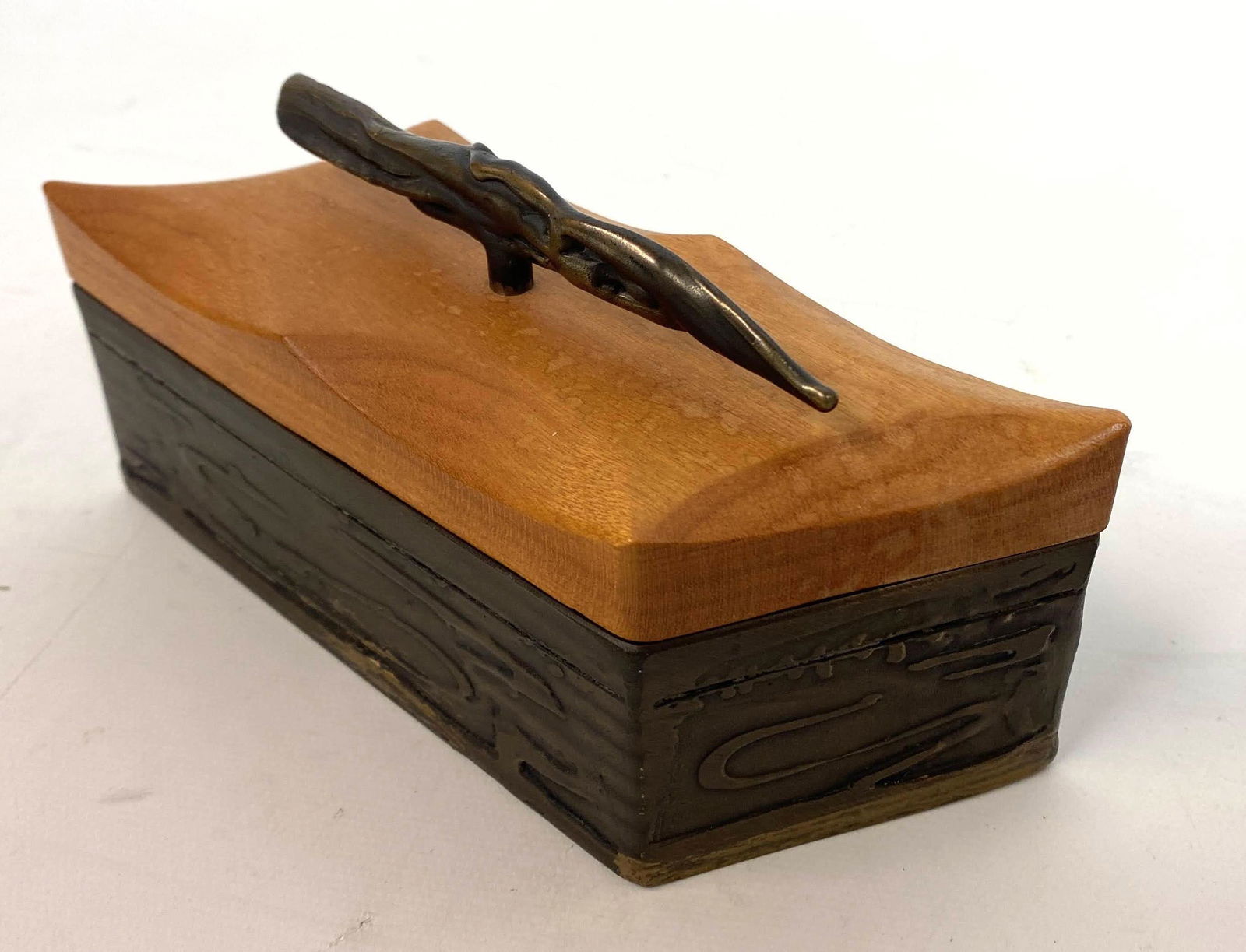 SHATSBY Designer Bronze and Wood Box. Bronze designed b (1 of 10)