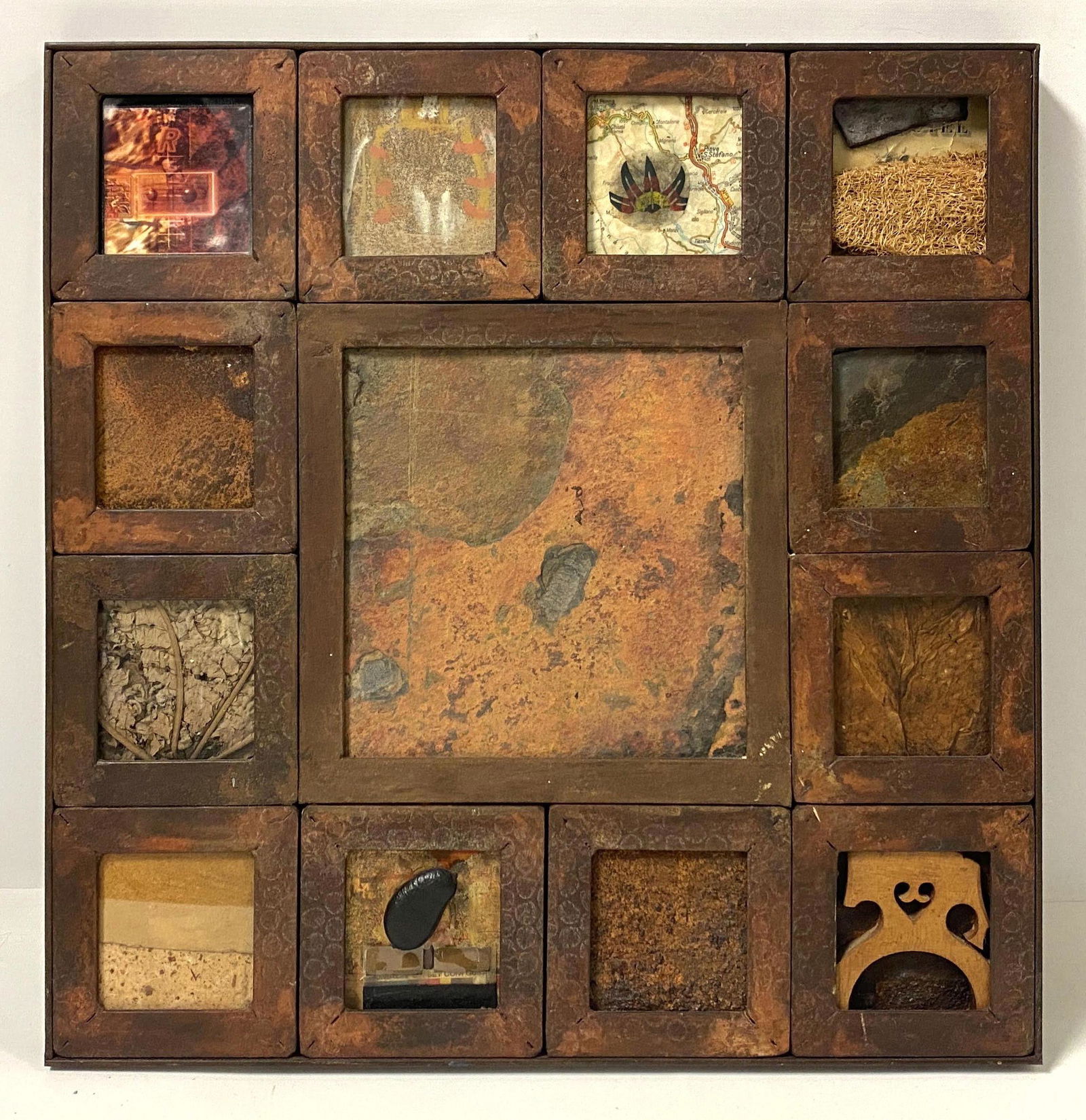 Artist Signed 96 Found Object and Steel Wall Sculpture (1 of 11)