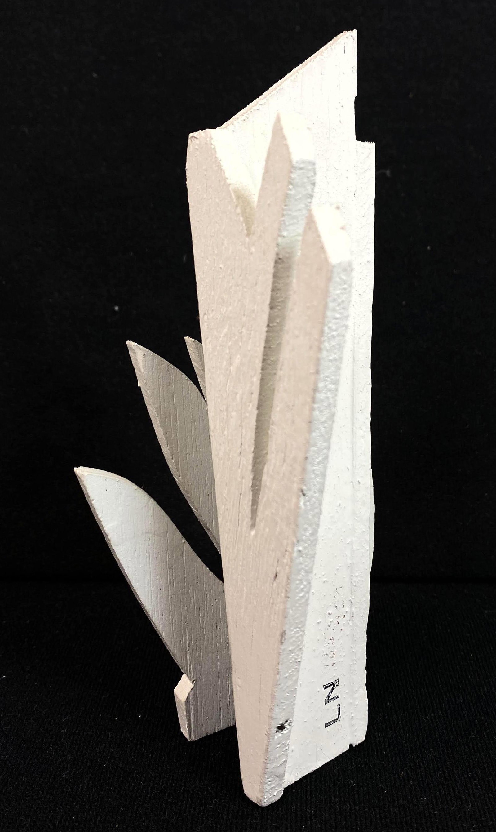 Small LOUISE NEVELSON Wood sculpture. Painted white. si: Small LOUISE NEVELSON Wood sculpture. Painted white. signed LN 133/950-- Dimensions: H: 7 inches: W: 3 inches: D: 3 inches ---