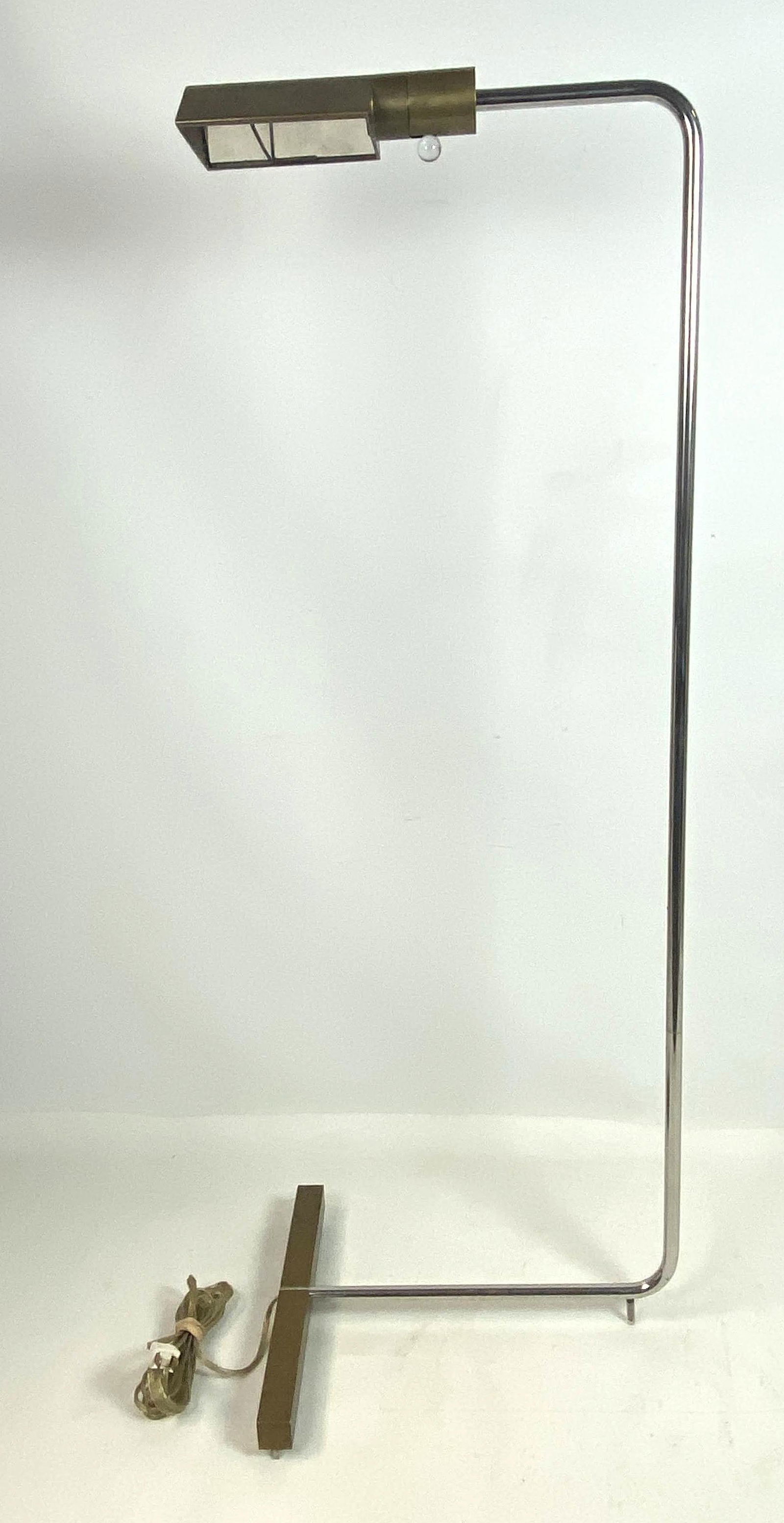 CEDRIC HARTMAN Brass and Chrome Floor Lamp. Brass Base (1 of 8)