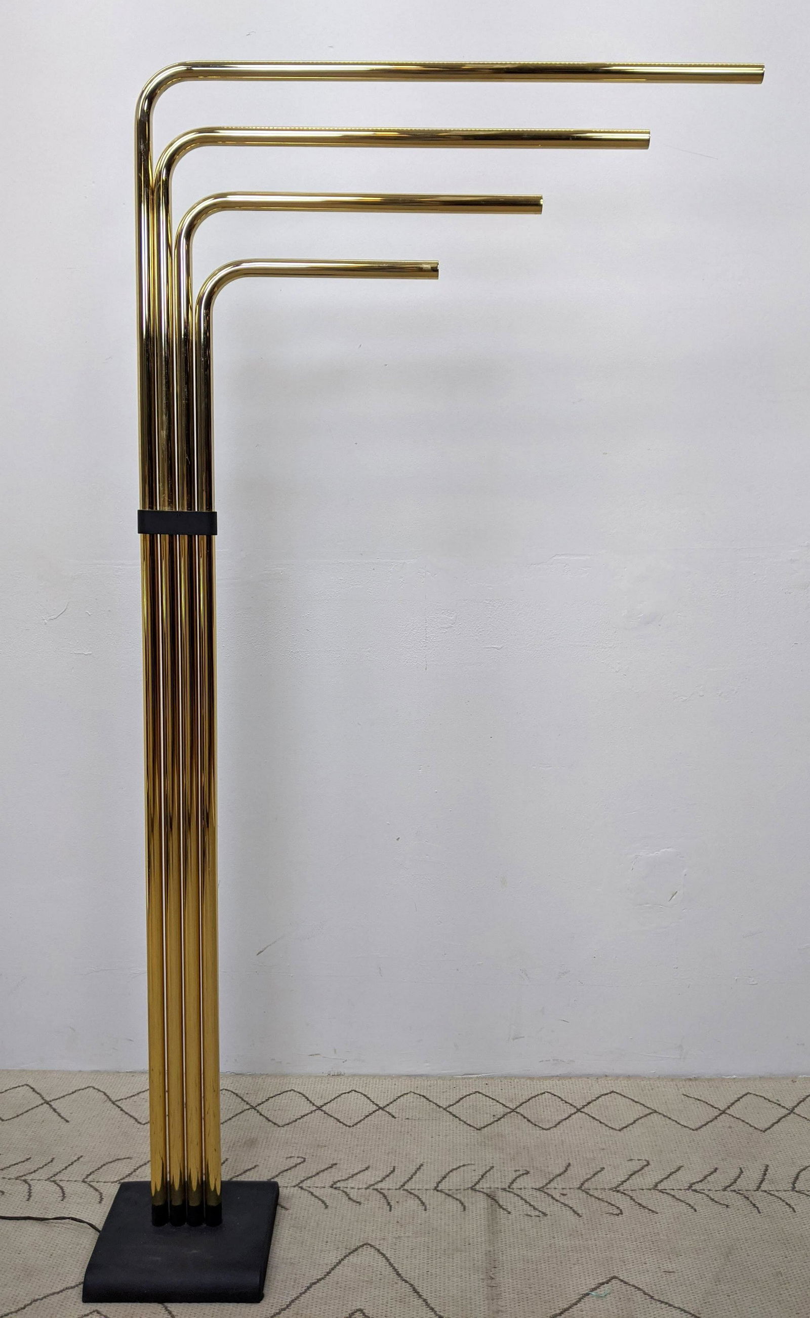 GOFFREDO REGGIANI Floor Lamp. 4 Brass swing arm lamp. (1 of 14)