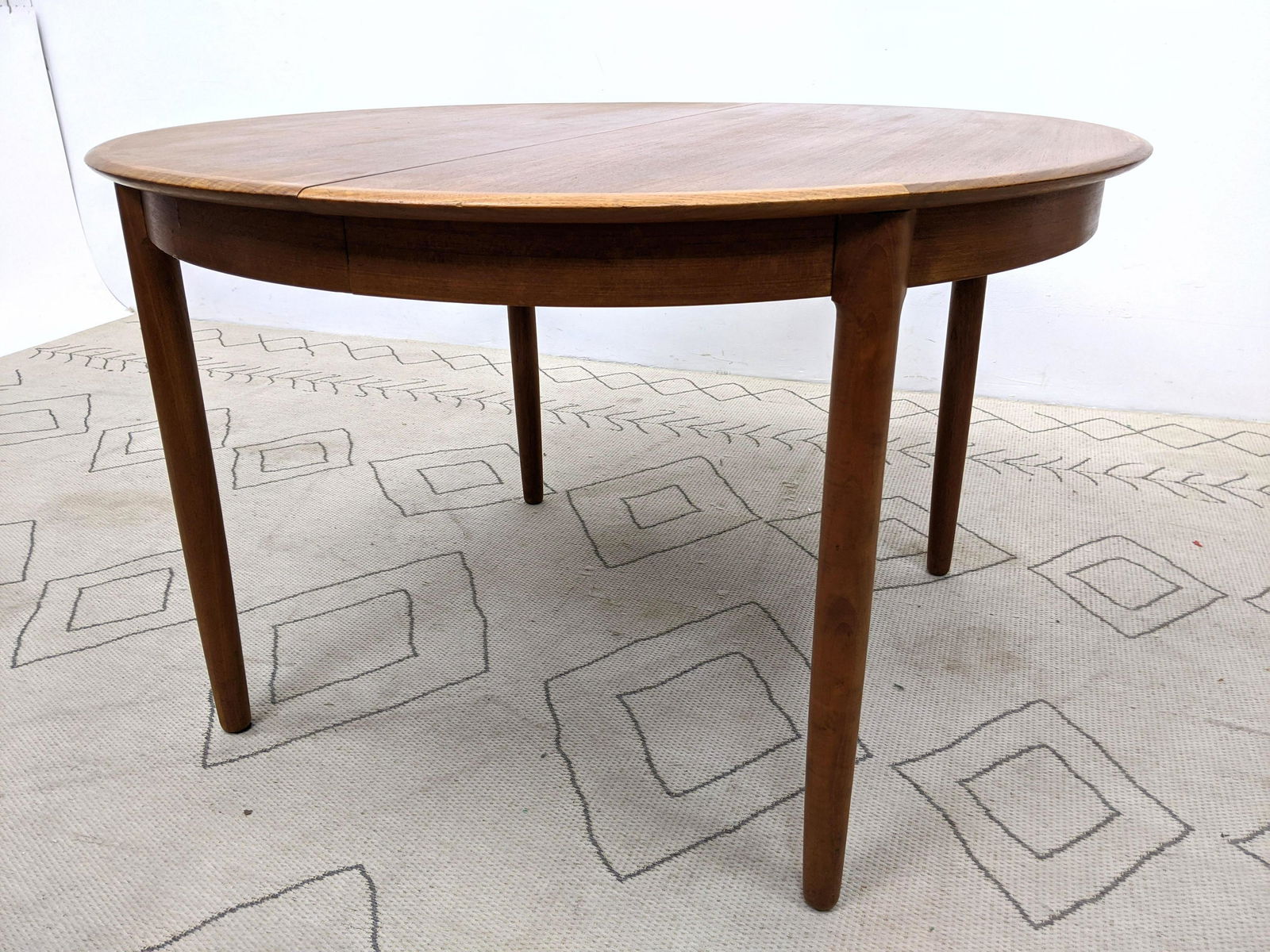Danish Modern Teak Round Dining Table with One 19.75 in (1 of 8)