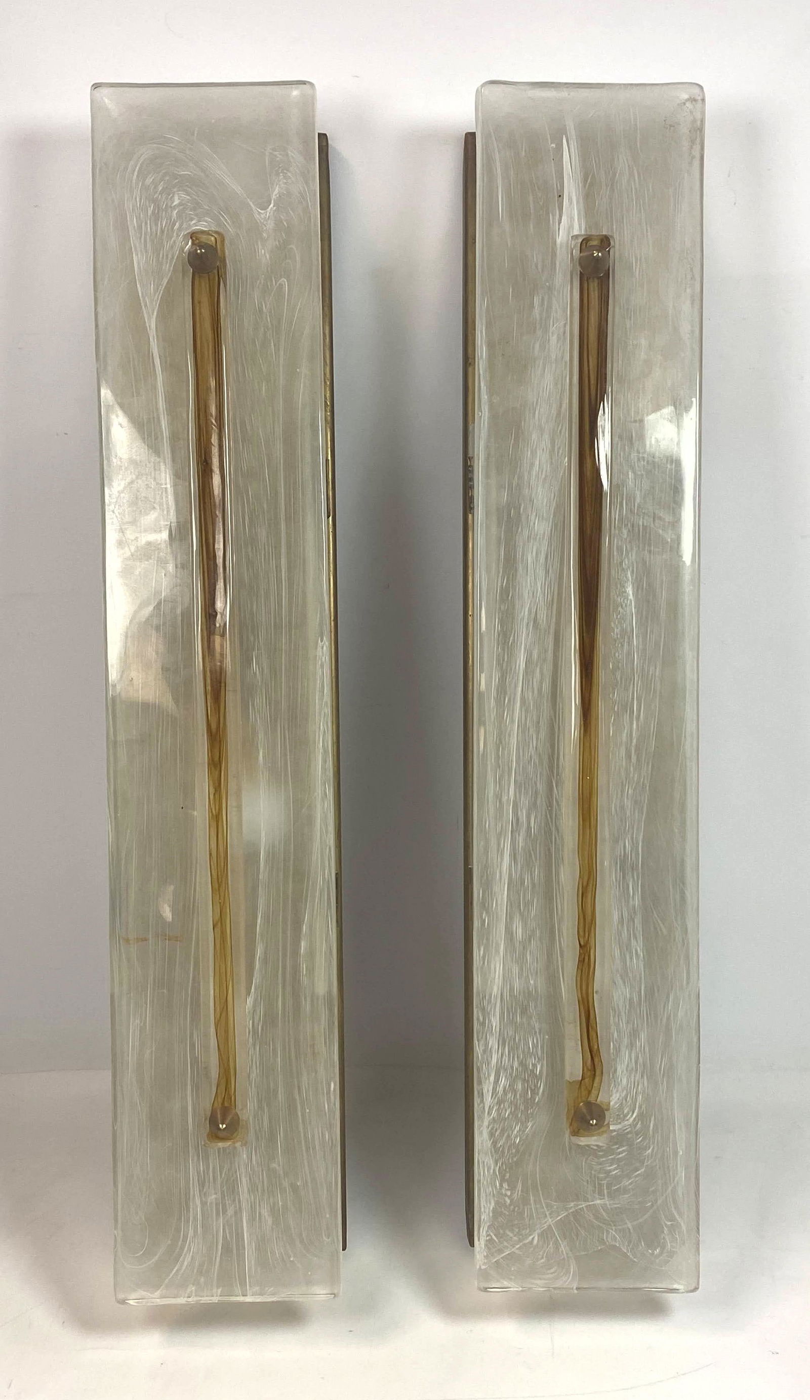Pair Large Murano Glass Wall Sconces. Unmarked. (1 of 10)