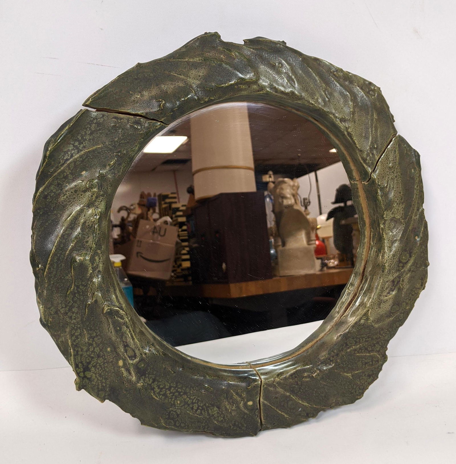 Artist Pottery Frame Wall Mirror. Artist initials. Glaz (1 of 11)