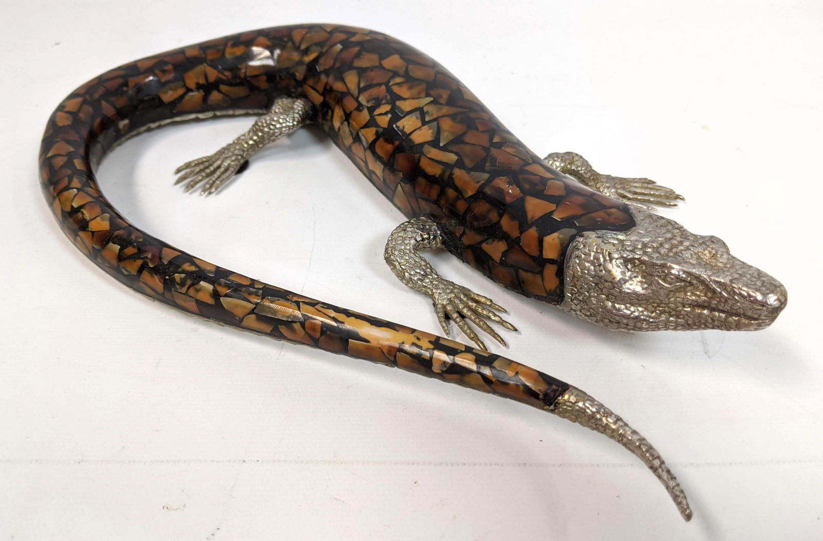 MAITLAND SMITH Lizard Table Sculpture.: MAITLAND SMITH Lizard Table Sculpture.-- Dimensions: H: 1.5 inches: W: 12.5 inches: D: 75 inches ---