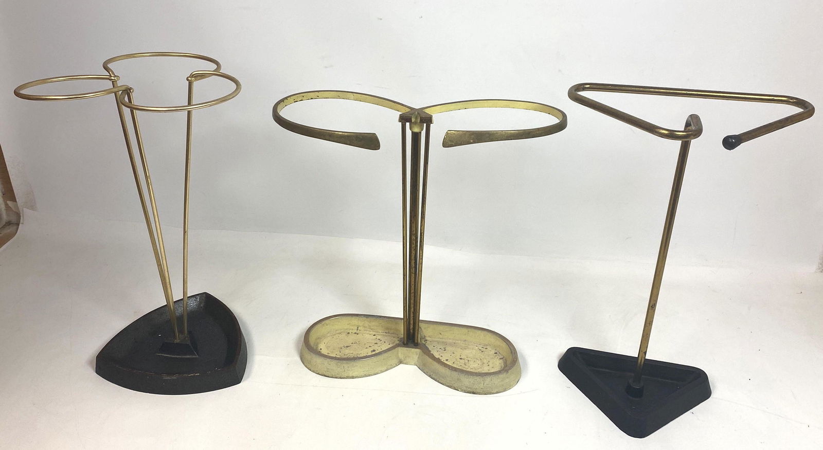 3pcs Carl Aubock Style Cane Umbrella Stands. 2 Brass an (1 of 9)