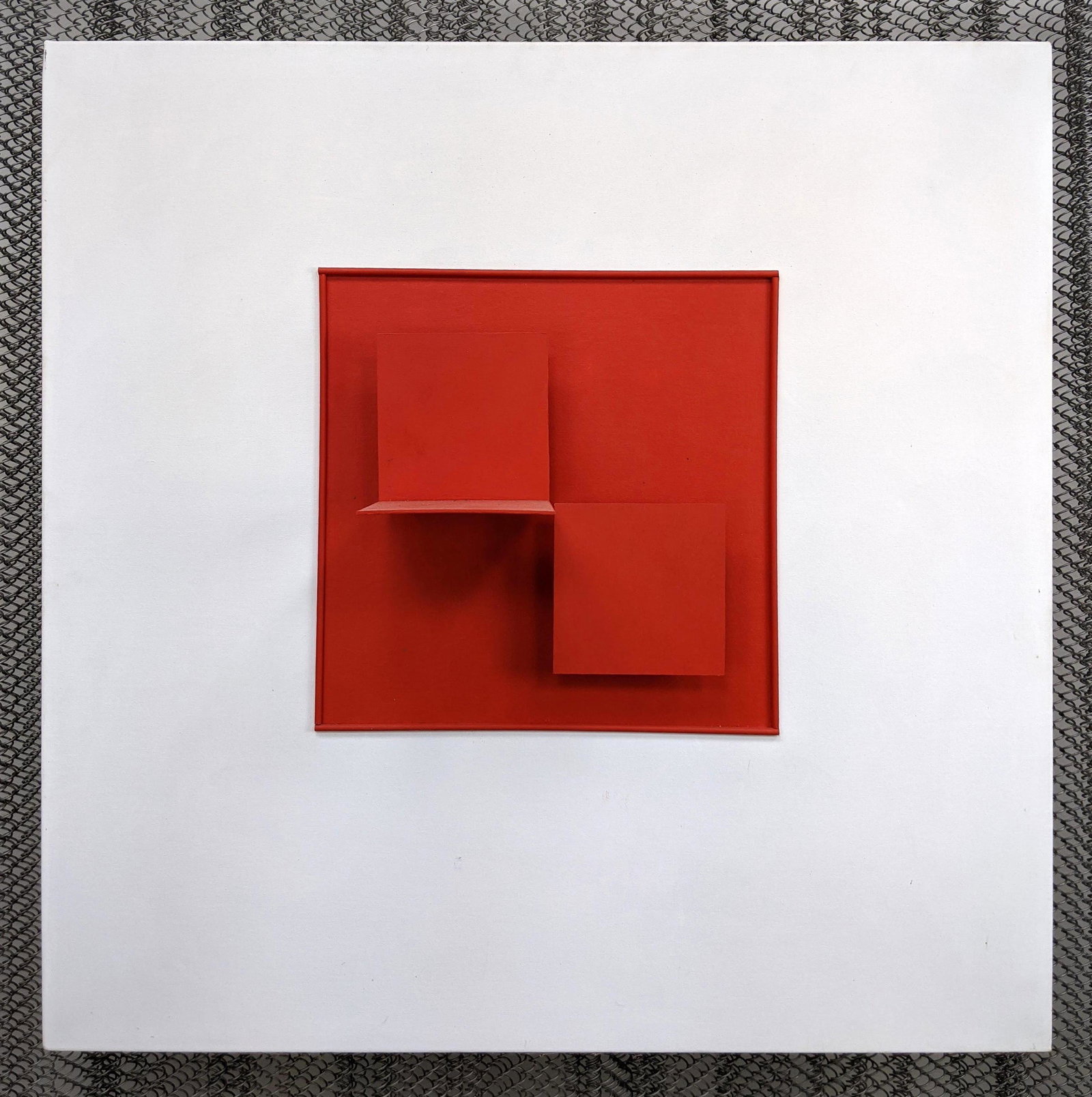 GEORGE D'AMATO Oil and Wood Painting Red cube (1 of 5)