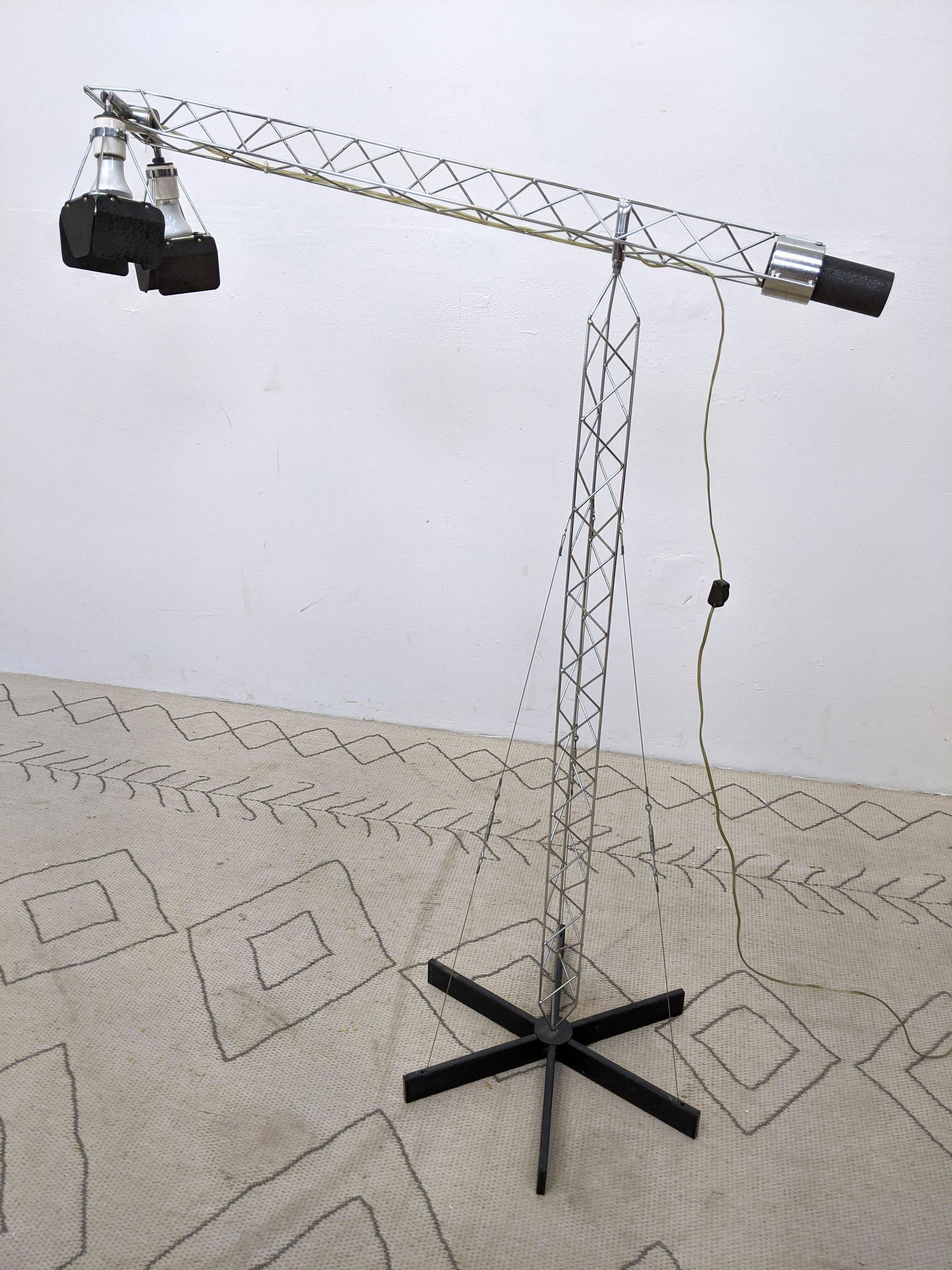 C. JERE 1997 Crane Floor Lamp. Chrome and Steel. (1 of 10)