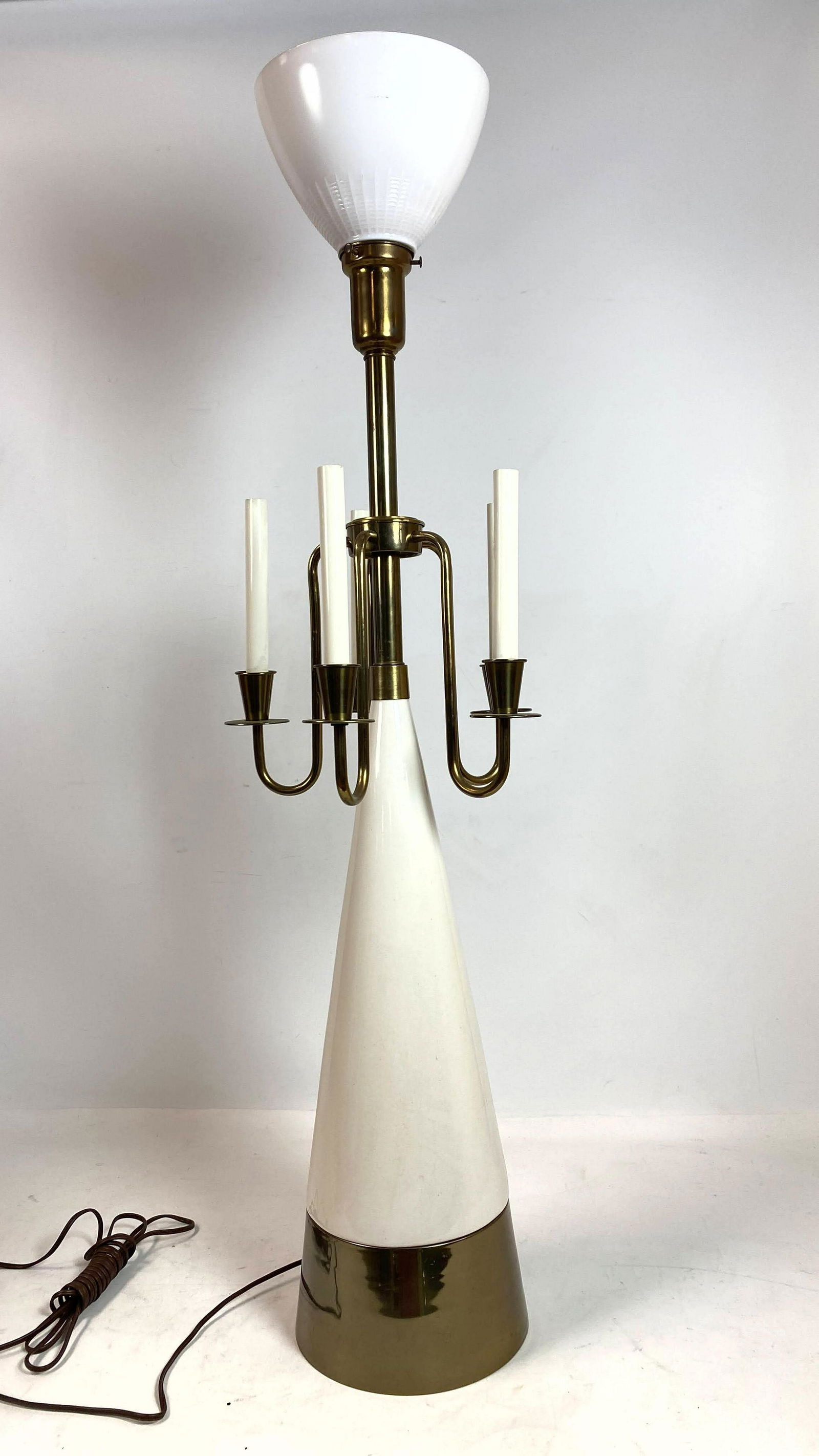 Tommi Parzinger Style Candelabra Torchiere Table Lamp. (1 of 10)