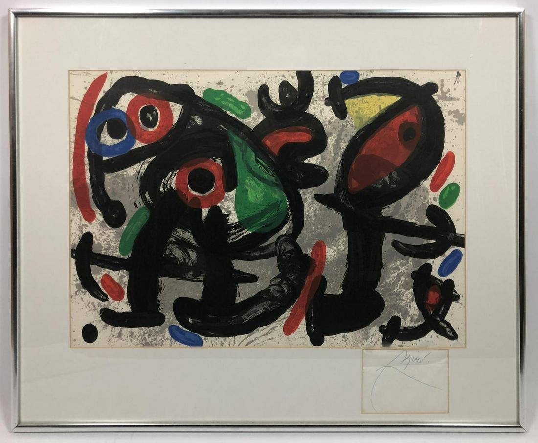 Joan Miro Modernist Abstract Print. Matted and framed. (1 of 7)