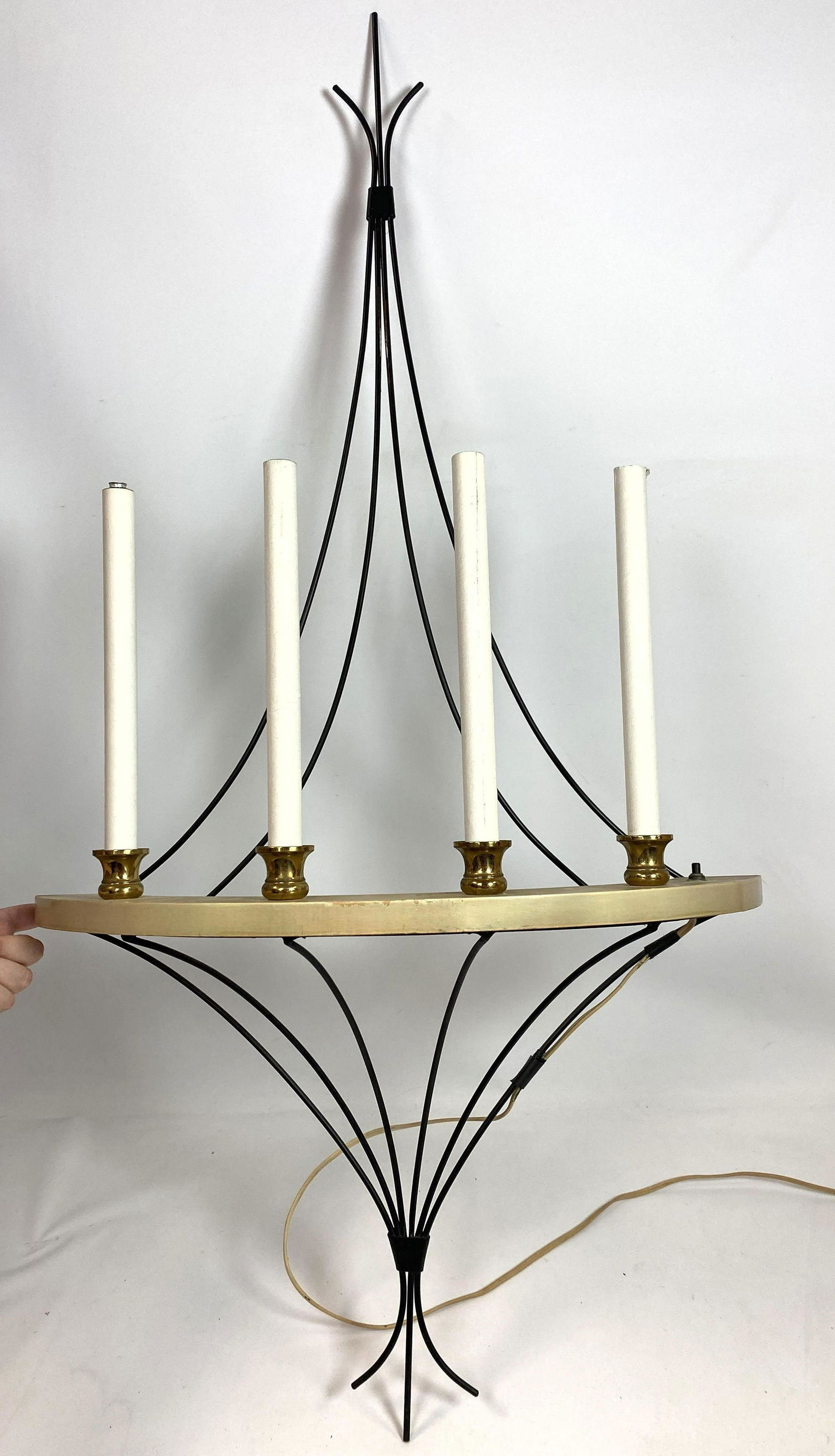 Parzinger Style Candle Wall Sconce Electrified. Iron an (1 of 10)