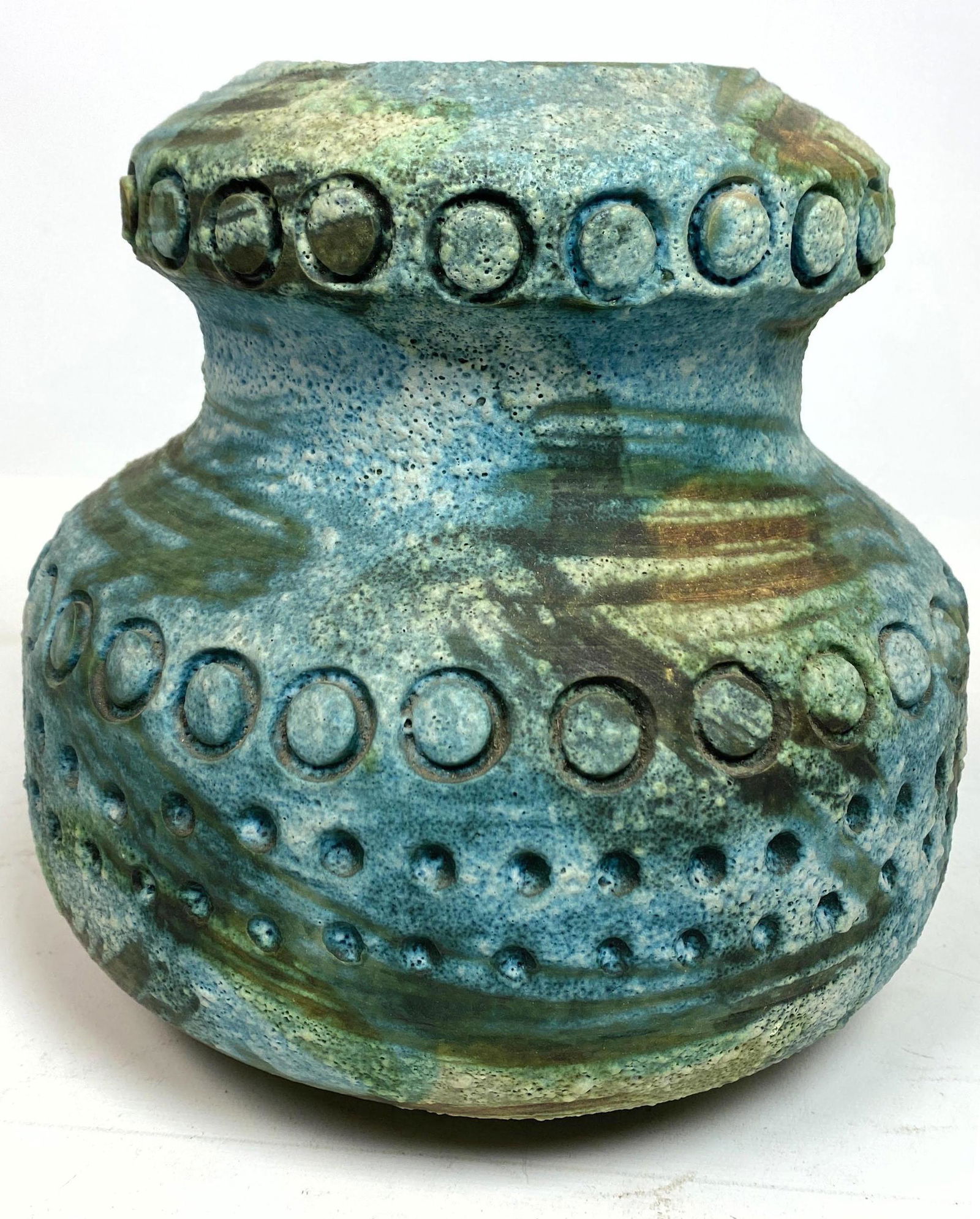 ALVINO BAGNI Sea Garden Italian Art Pottery Vase. Cut d (1 of 7)