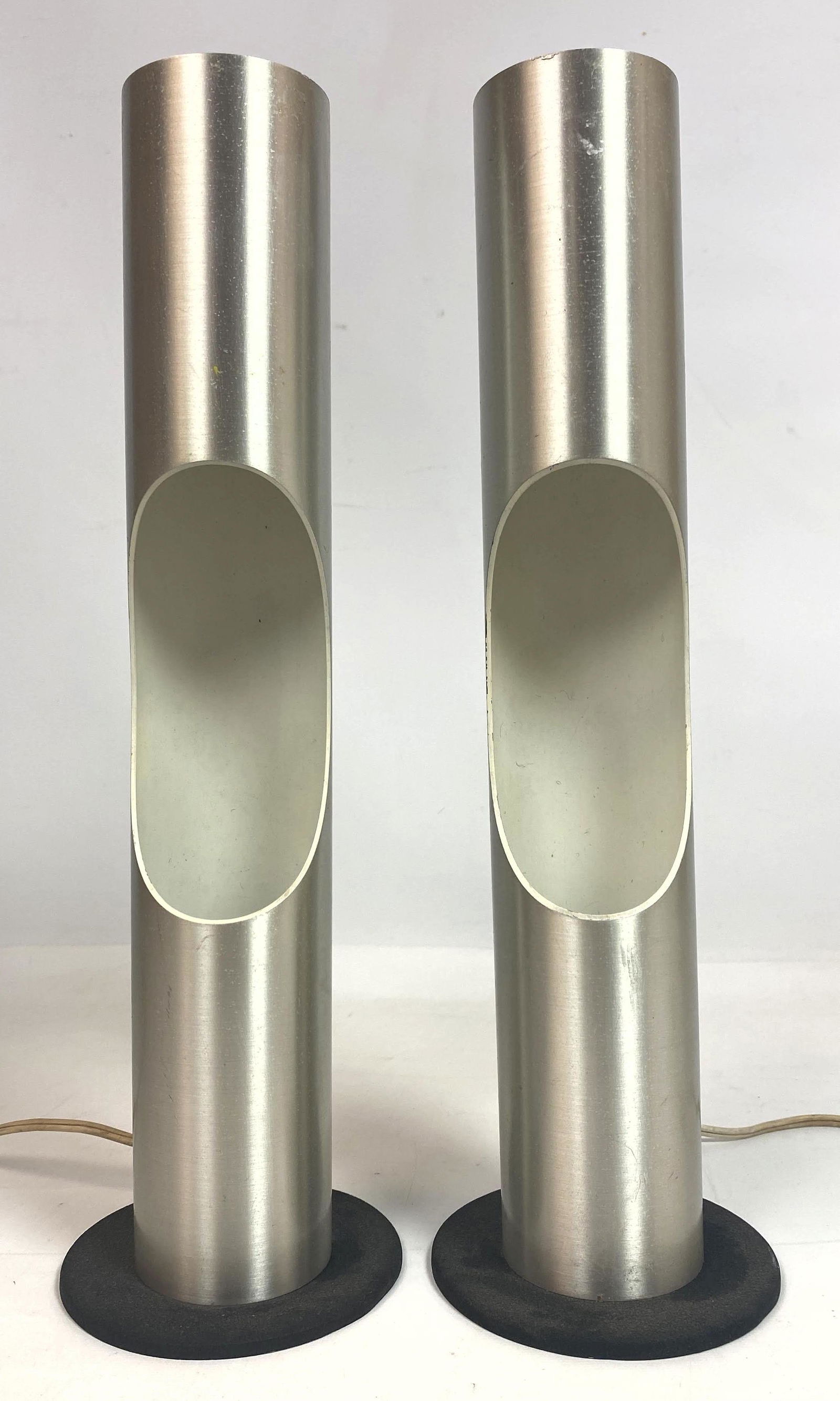 Pair George Kovacs Style Table Lamps. Cut out cylinders (1 of 9)