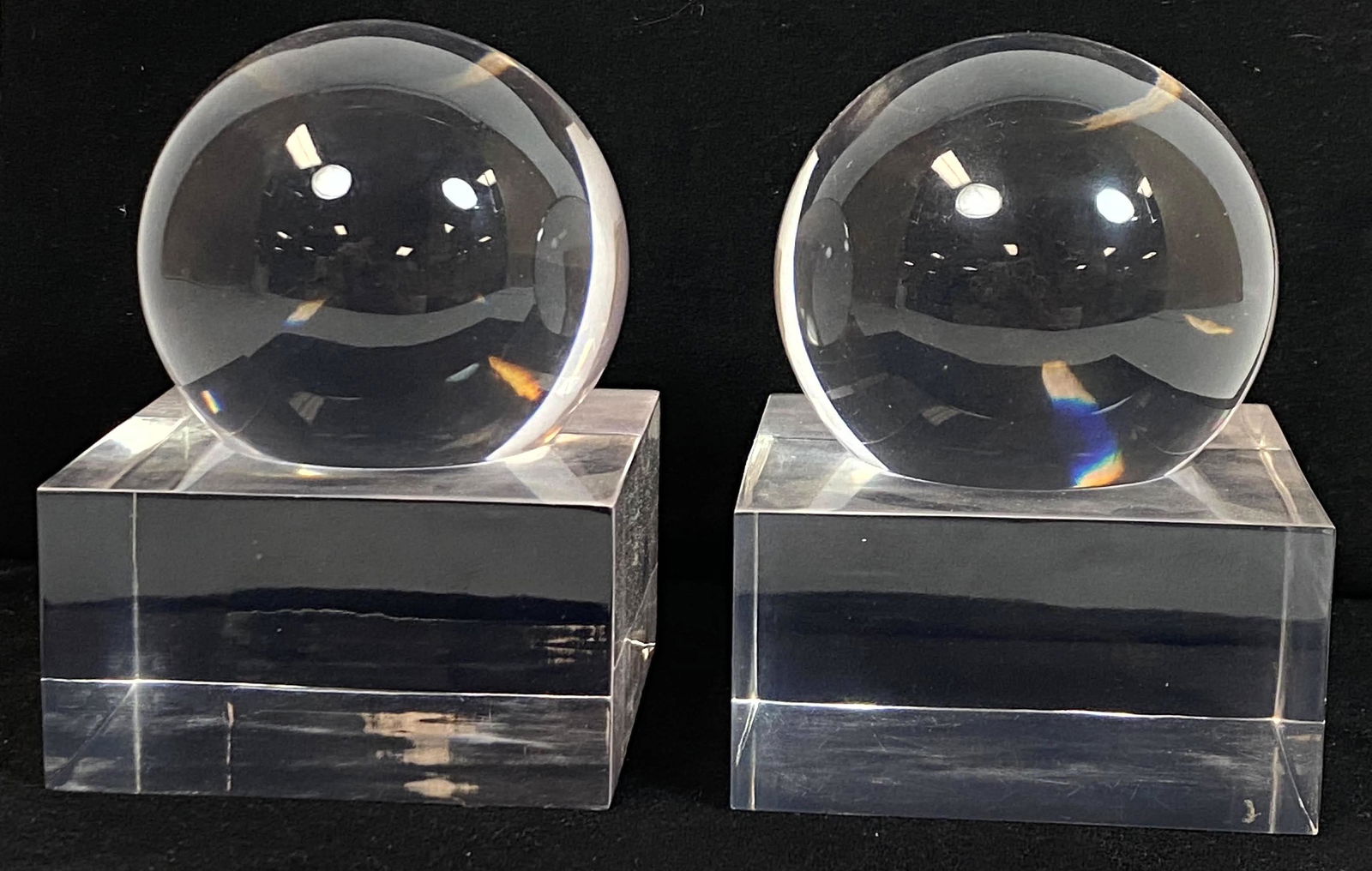 Pair Mid Century Modern Acrylic Bookends Table Sculptur (1 of 4)