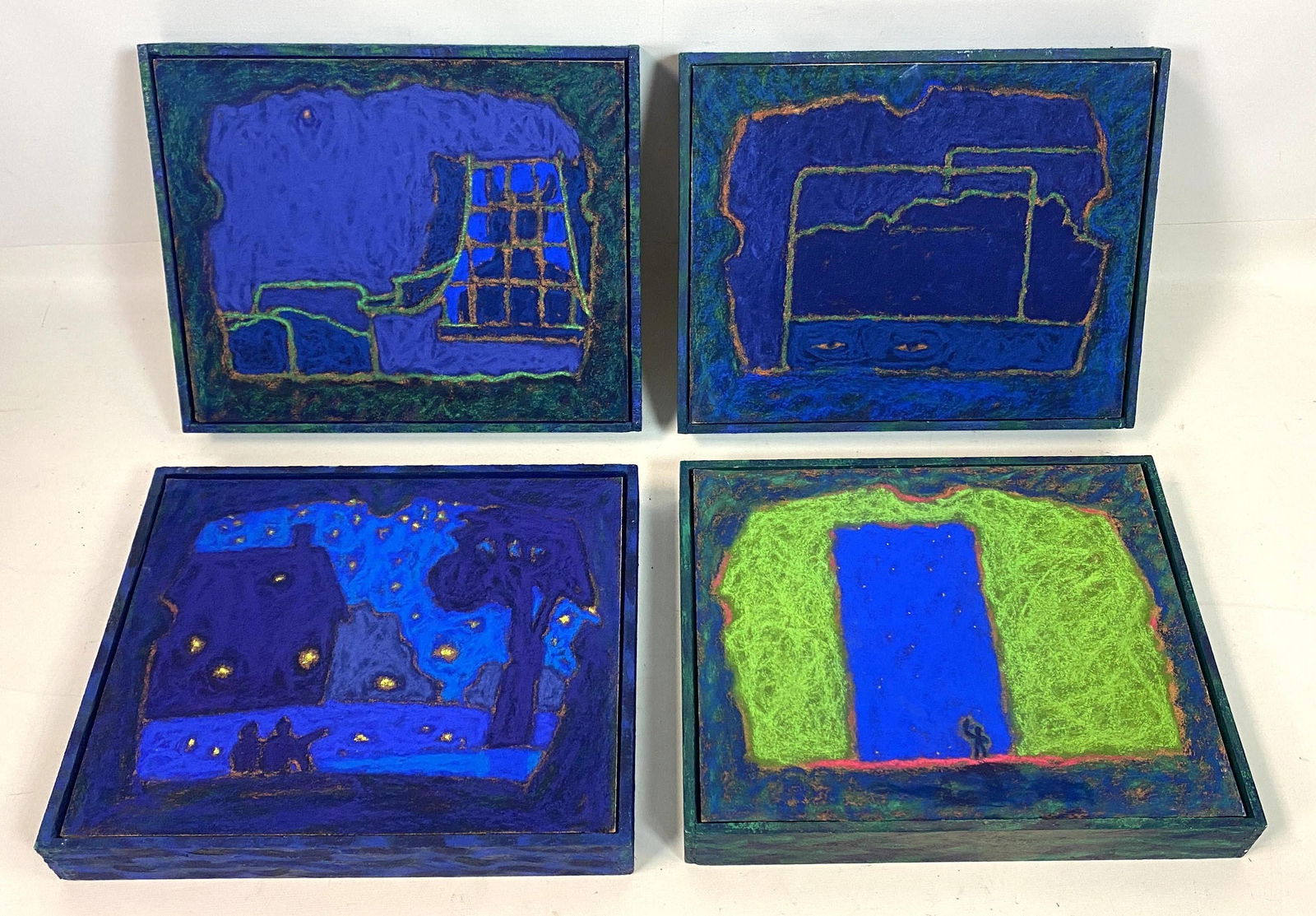 4 CHRISTOPHER ENGEL 1980 Pastel Paintings with decorate (1 of 13)
