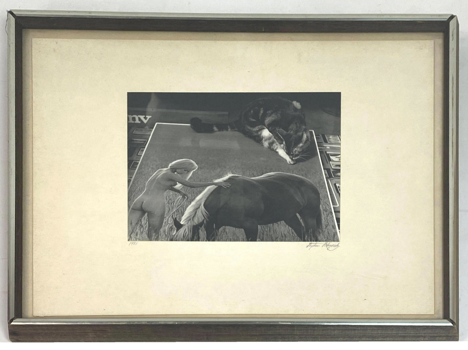 Artist Signed 1971 Photograph of Nude. Signed Stephen *: Artist Signed 1971 Photograph of Nude. Signed Stephen *****osky. Framed under glass. -- Dimensions: H: 7 inches: W: 9 inches ---