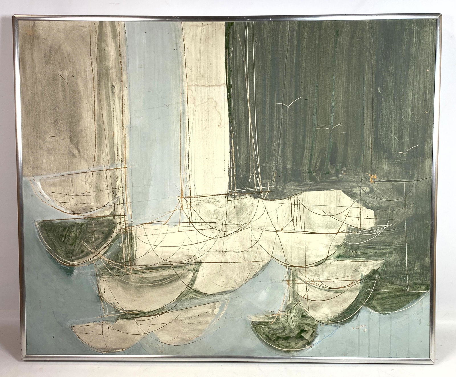 ALBERT CLYMER 69 Acrylic Painting on Panel. NEWPORT HAR (1 of 15)