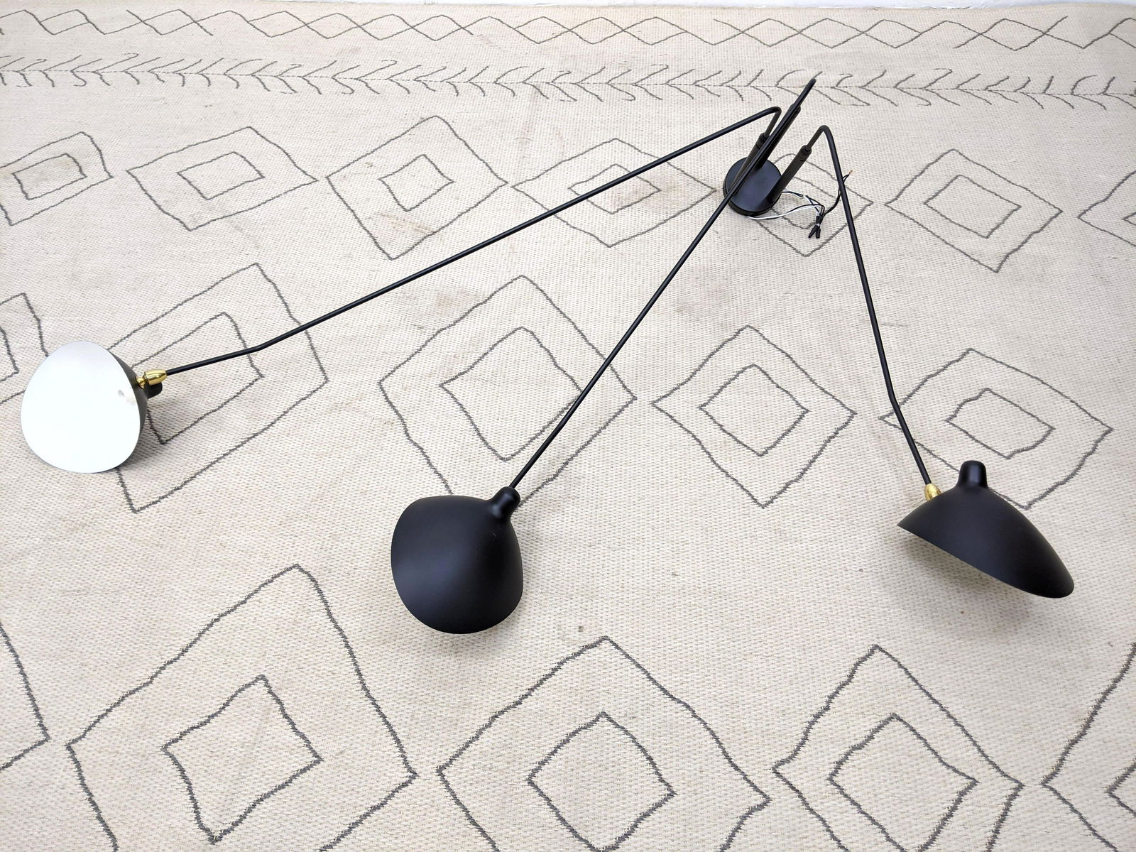 STILNOVO Serge Mouille Style Three Arm Wall Sconce. (1 of 6)