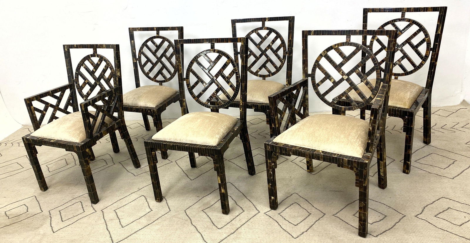 Set 6 Decorator Dining Chairs. Chairs veneered entirely (1 of 19)