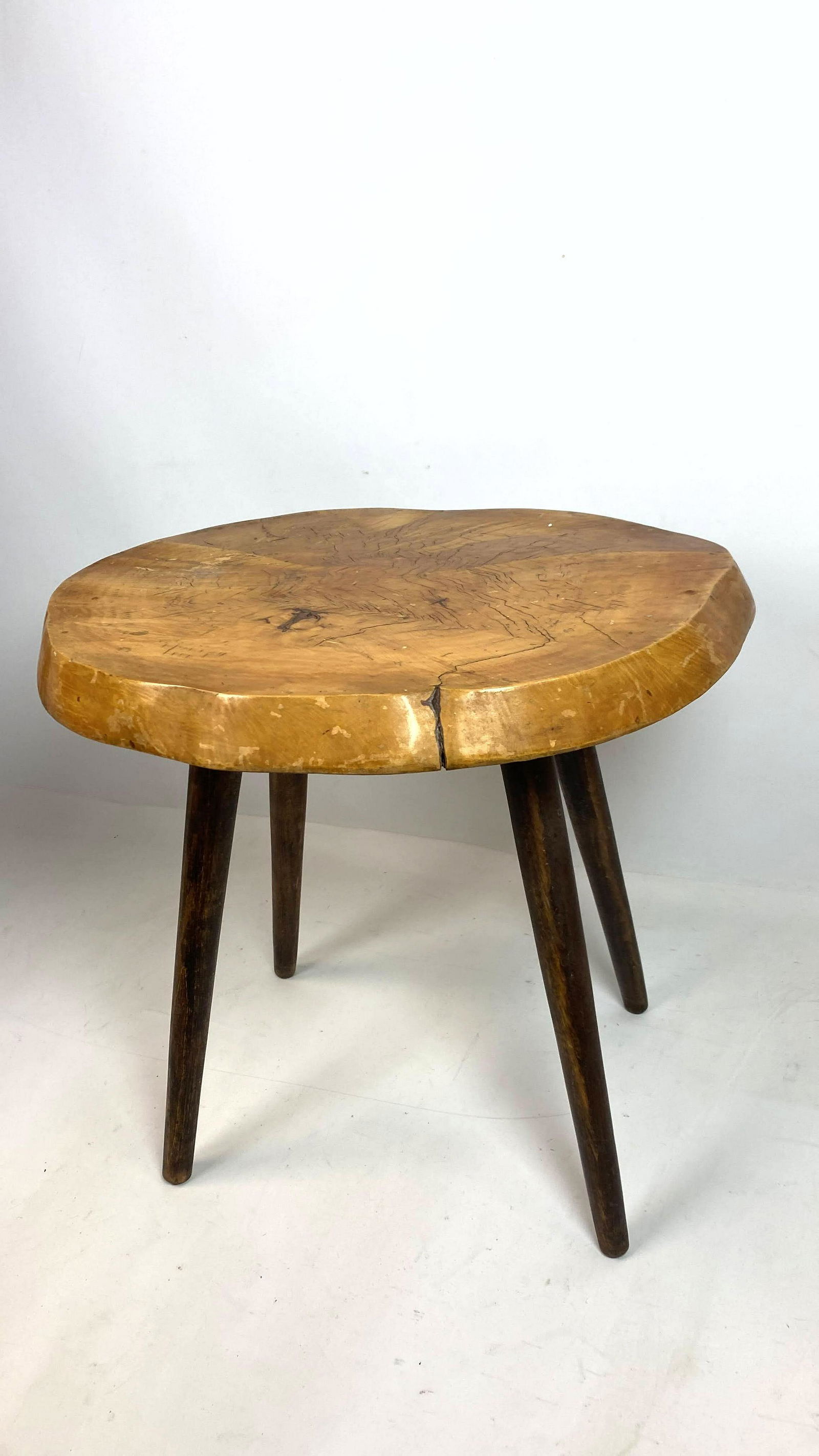 Natural Freeform Slab Top Stool Table. Tapered Legs. (1 of 7)
