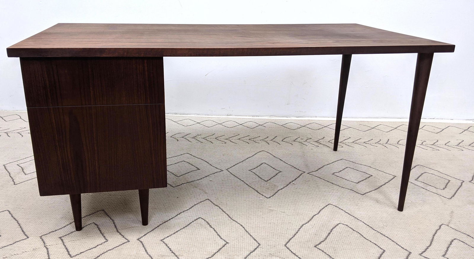 American Modern Walnut Desk. Drawer side with long Tape (1 of 7)