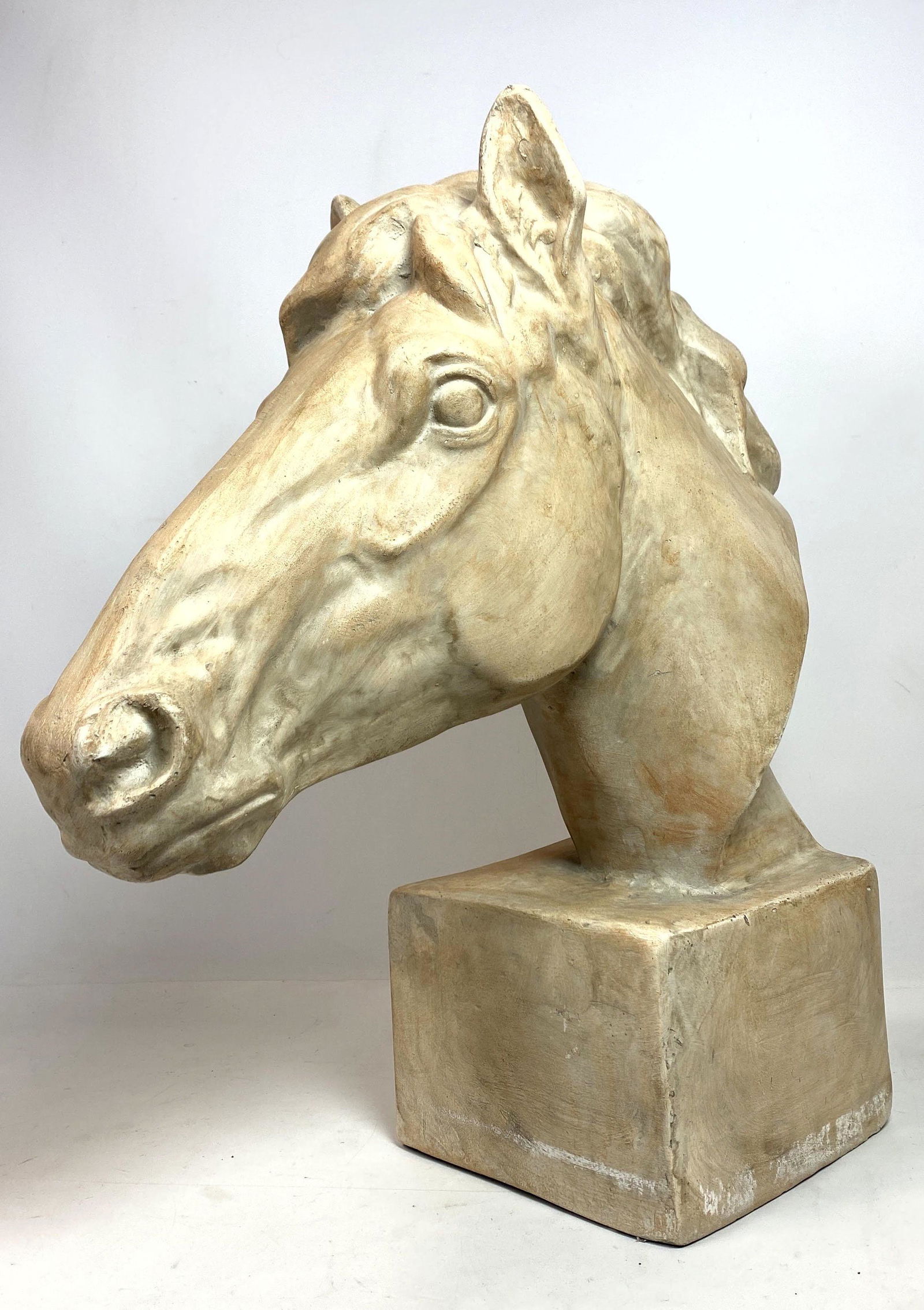 Large Plaster Horse Head Sculpture. (1 of 7)