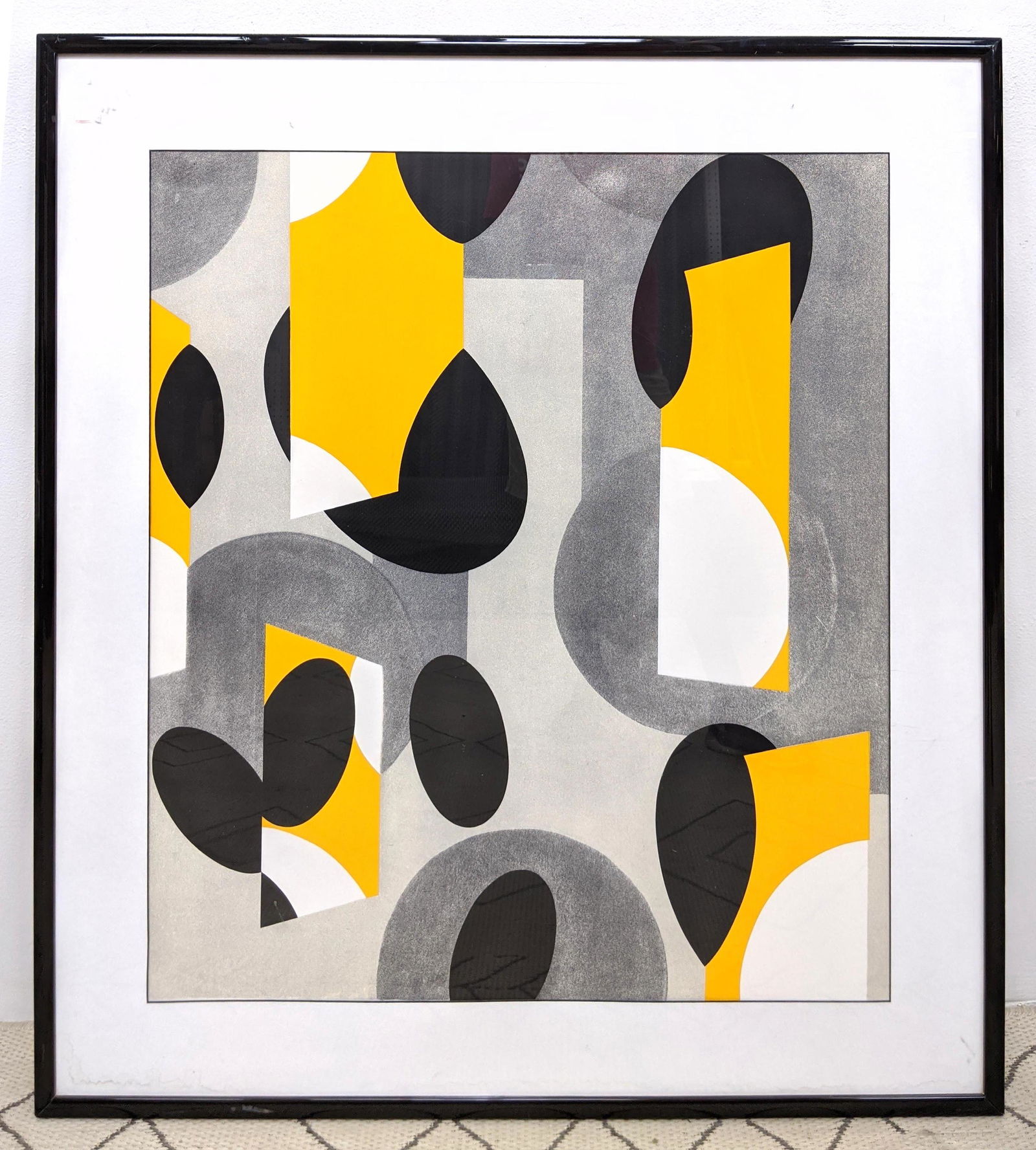 Large Graphic Abstract Graphic Print Under Glass. (1 of 6)