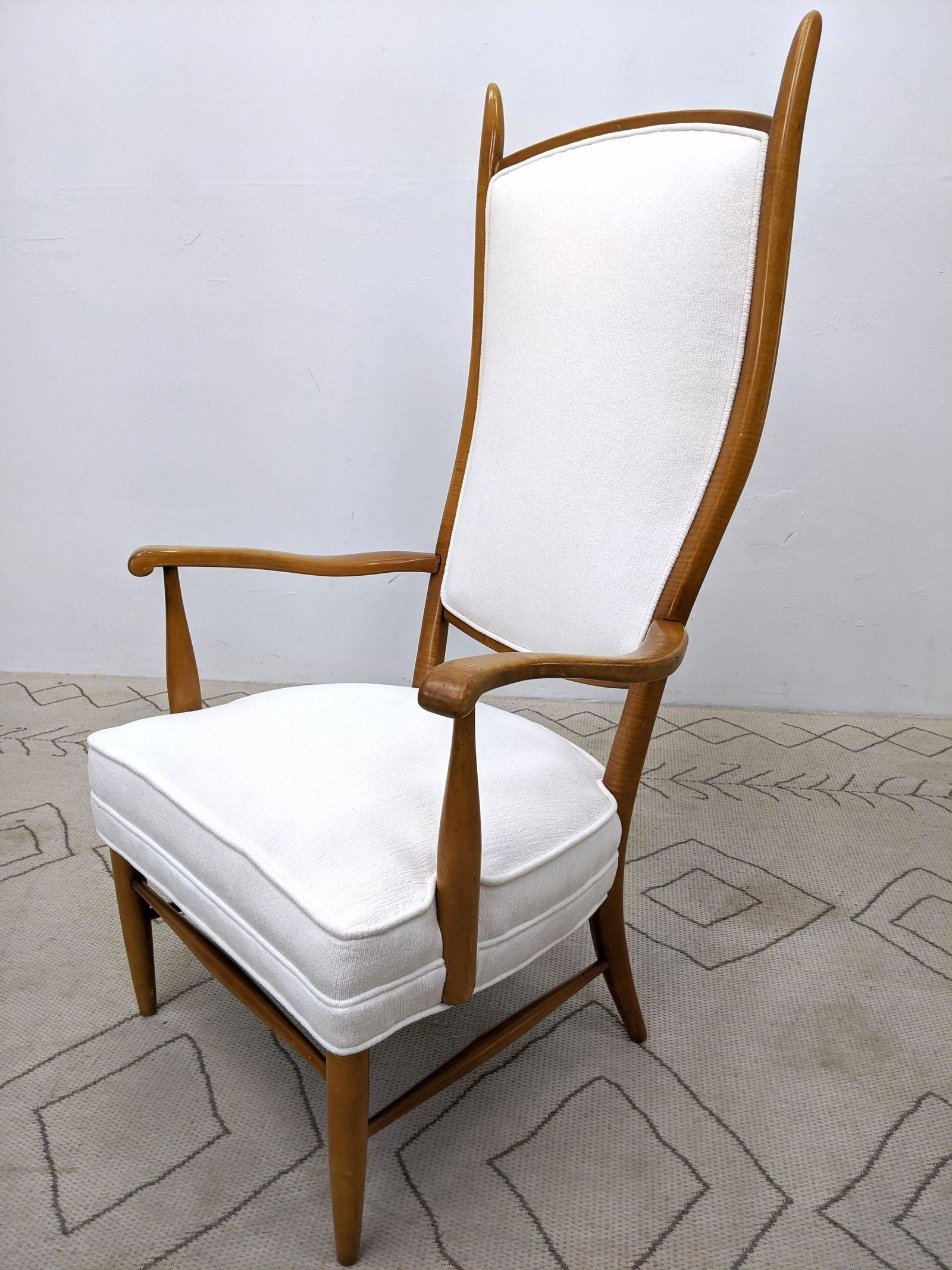 Tall Back DUNBAR Maple Arm Lounge Chair. Style of Maxwe (1 of 9)