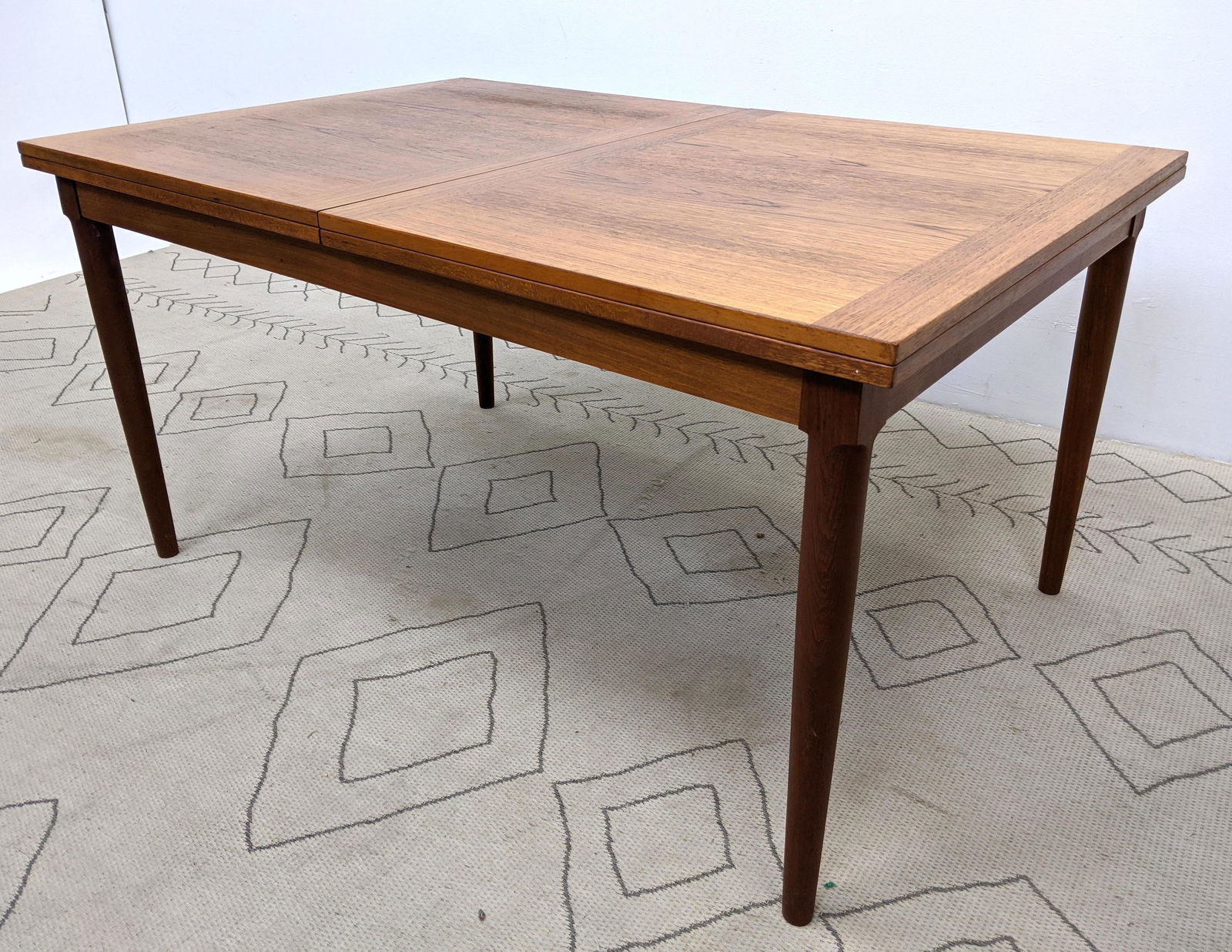 Danish Modern Teak Flip Top Extension Dining Table. (1 of 12)