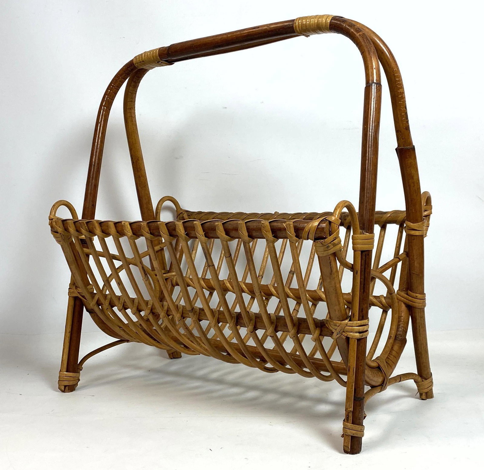 Bamboo Wicker and Rattan Magazine Rack. (1 of 6)