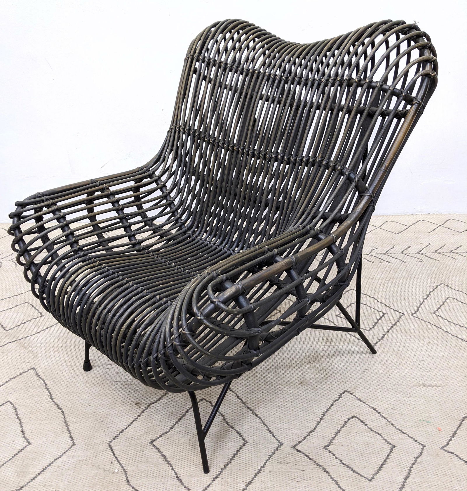 Franco Albini Attributed Gala Lounge Chair with Iron ba (1 of 9)