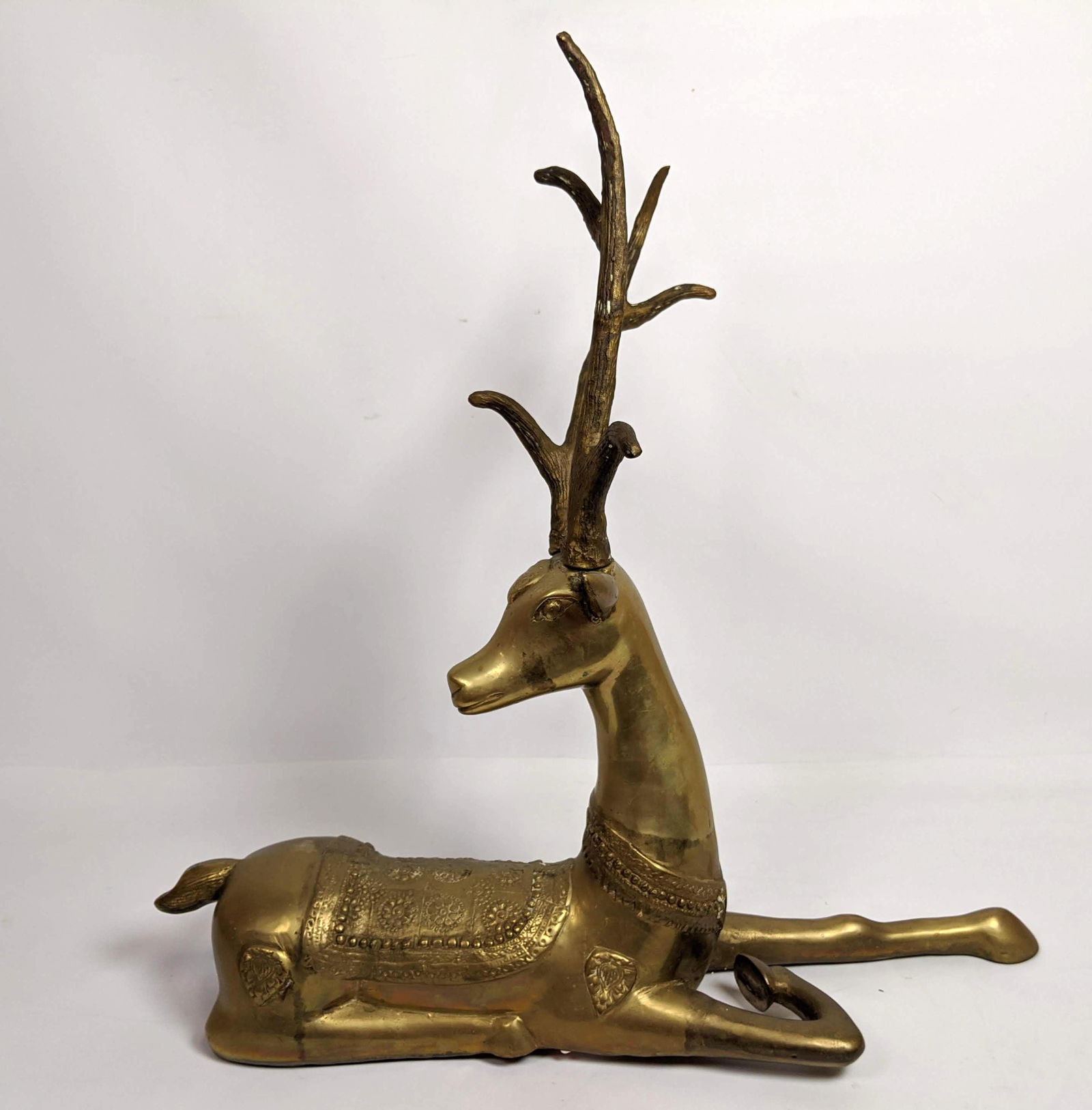 Large SARREID style Brass Deer Sculpture. Decorator fig (1 of 11)