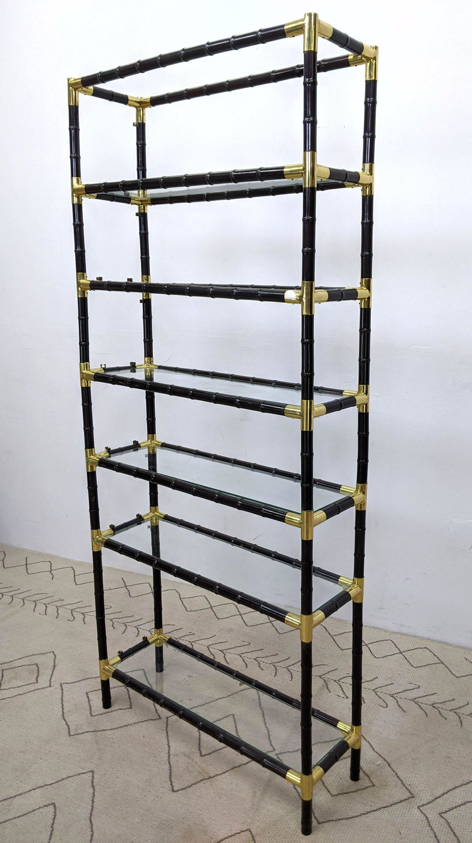 BILLY HAINES Style Etagere Bookcase Shelf.  Faux Bamboo (1 of 10)