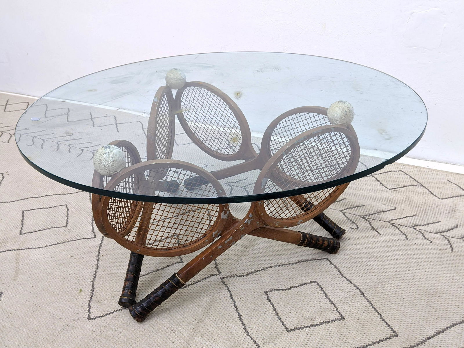 Decorator Tennis Inspired Coffee Cocktail Table. Metal (1 of 7)