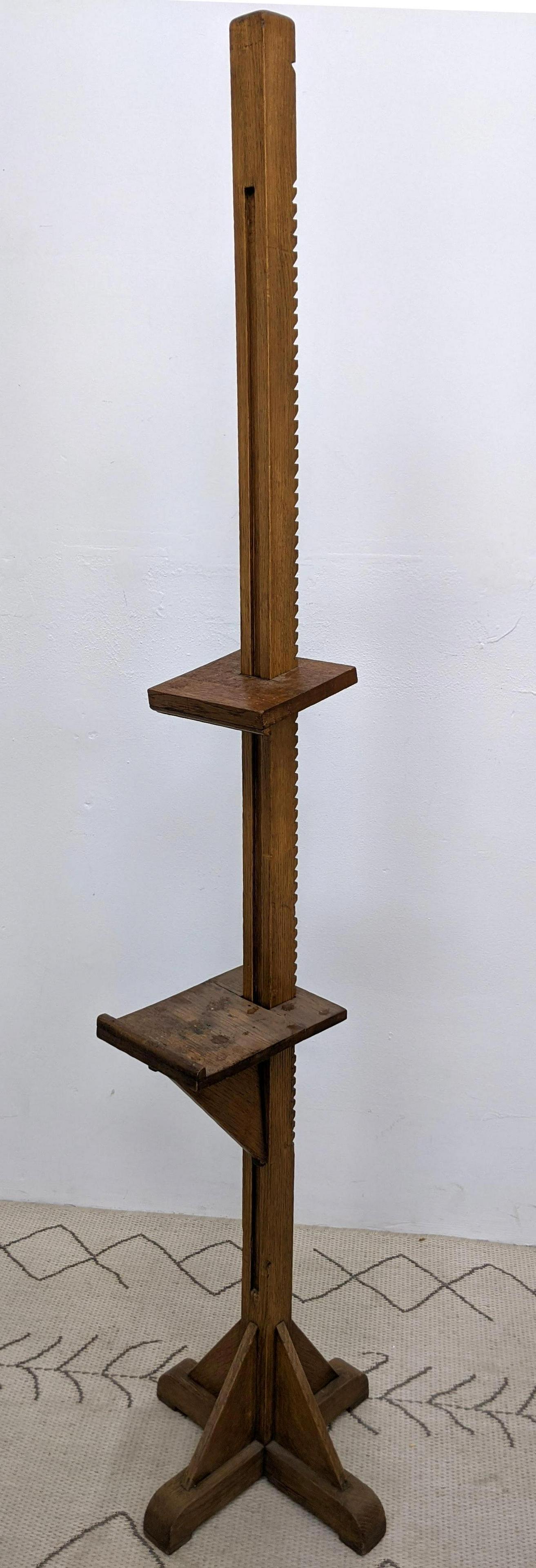 Vintage Oak Easel Stand with Grooved adjusting system. (1 of 6)