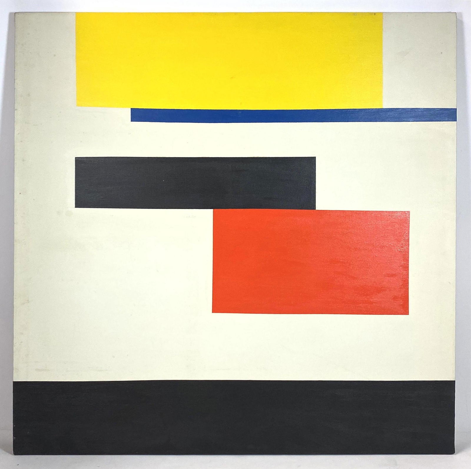 Vintage Modernist Geometric Oil Painting on Canvas.  Pr (1 of 11)