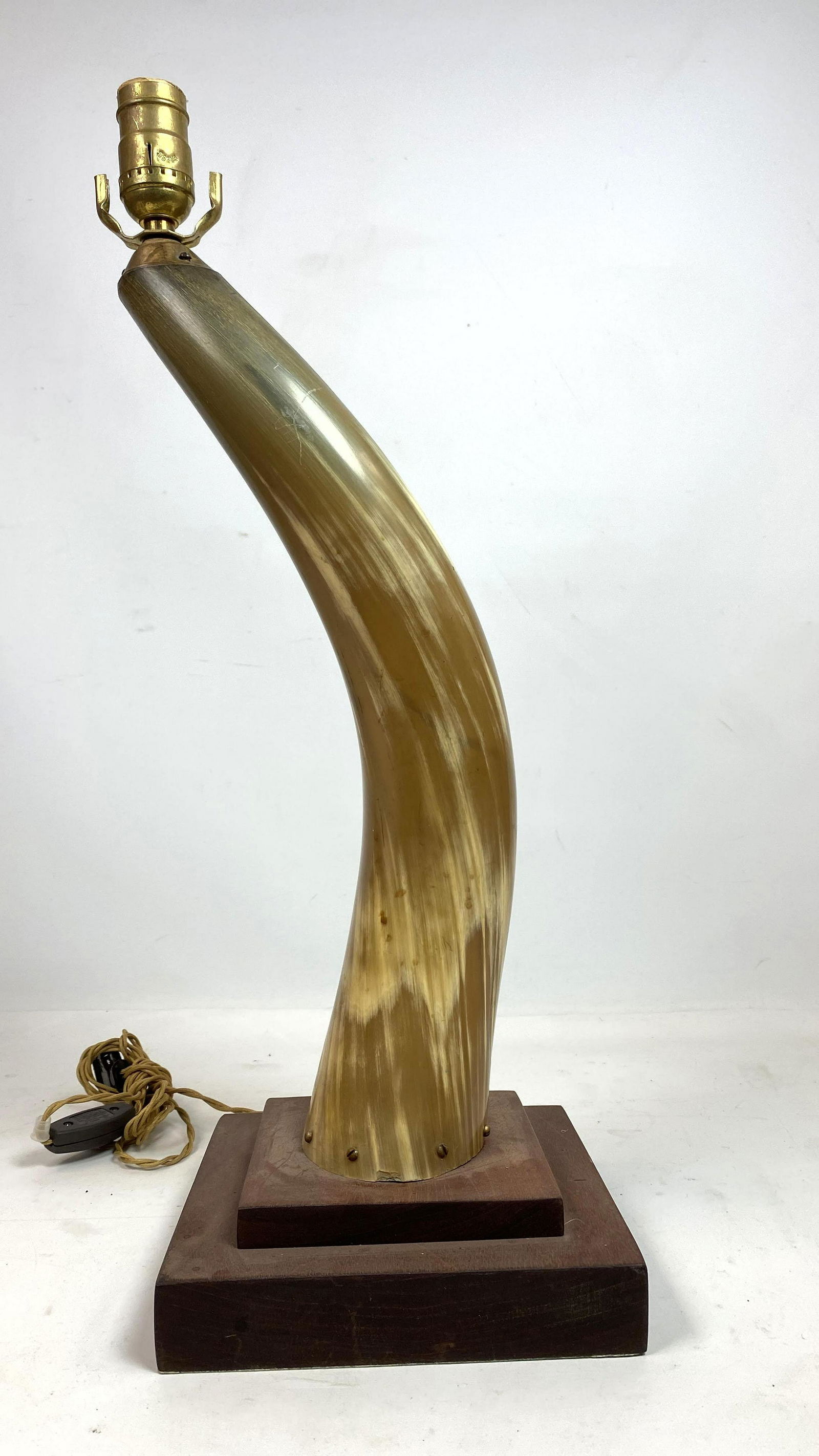 Decorator Natural Horn Table Lamp with Wood Base. (1 of 6)
