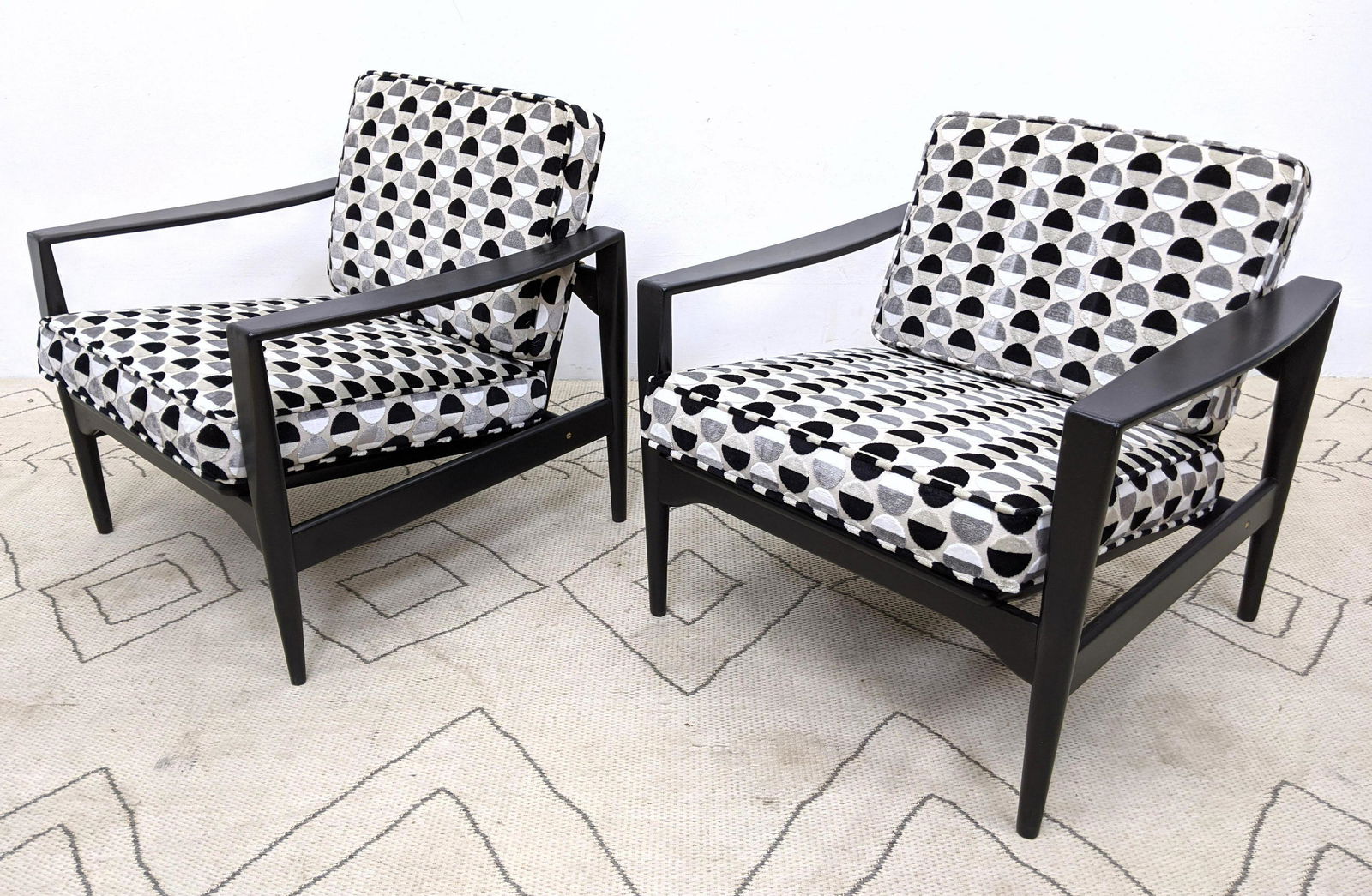 Pr Illum Wikkelso Model Ek Lounge Chairs. Ebonized. (1 of 9)