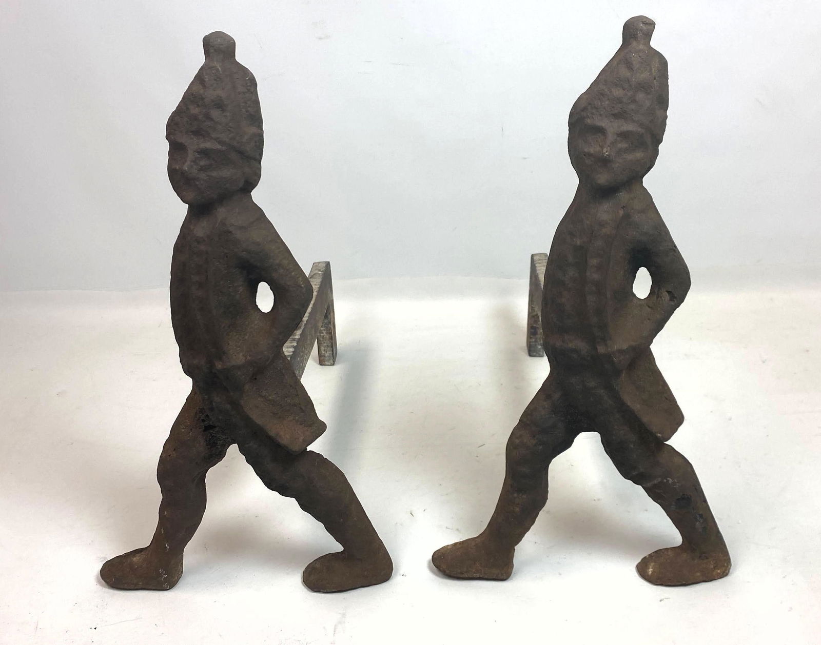 Pr Cast Iron Hessian Andirons (1 of 7)