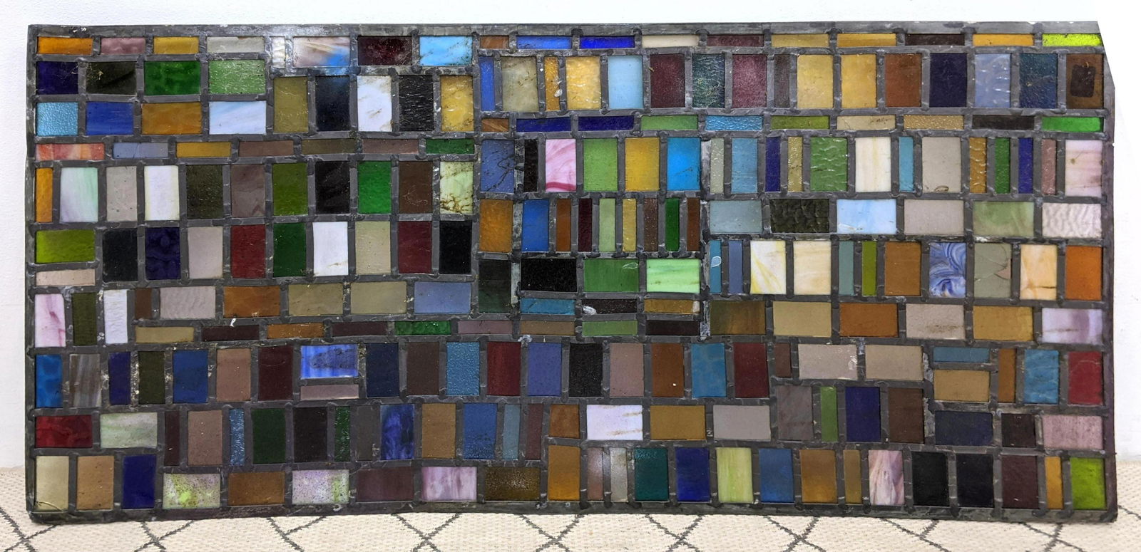 Colorful Mosaic Leaded Glass Window Panel. No Frame. (1 of 7)