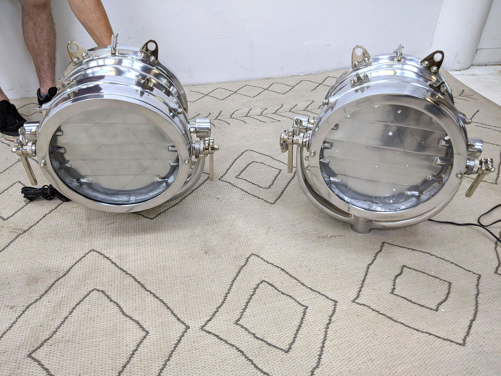 Pair Contemporary Marine Style Spot Lights.  No bases. (1 of 13)