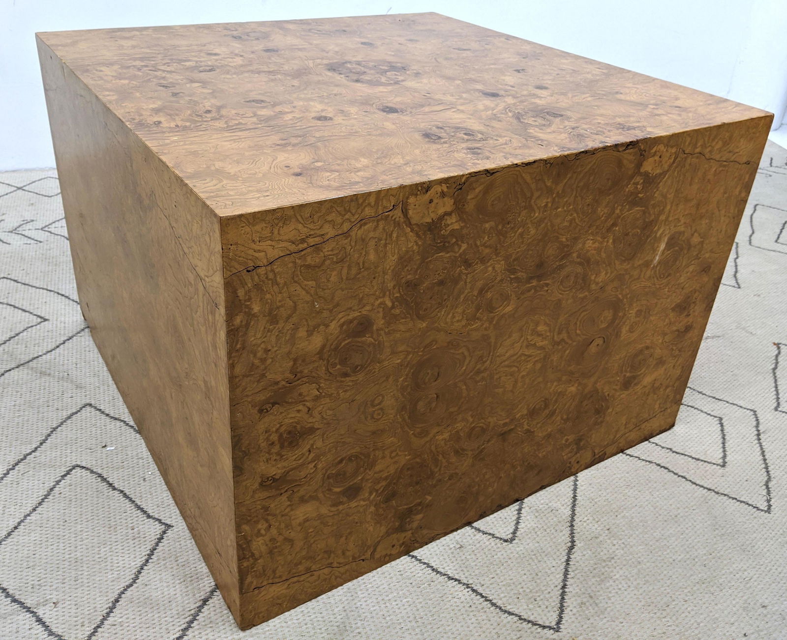 Large Burled Wood Cube Table.  Baughman Style. (1 of 9)