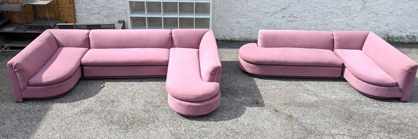 5pcs Mauve Sectional Sofa 80s Modern. (1 of 15)