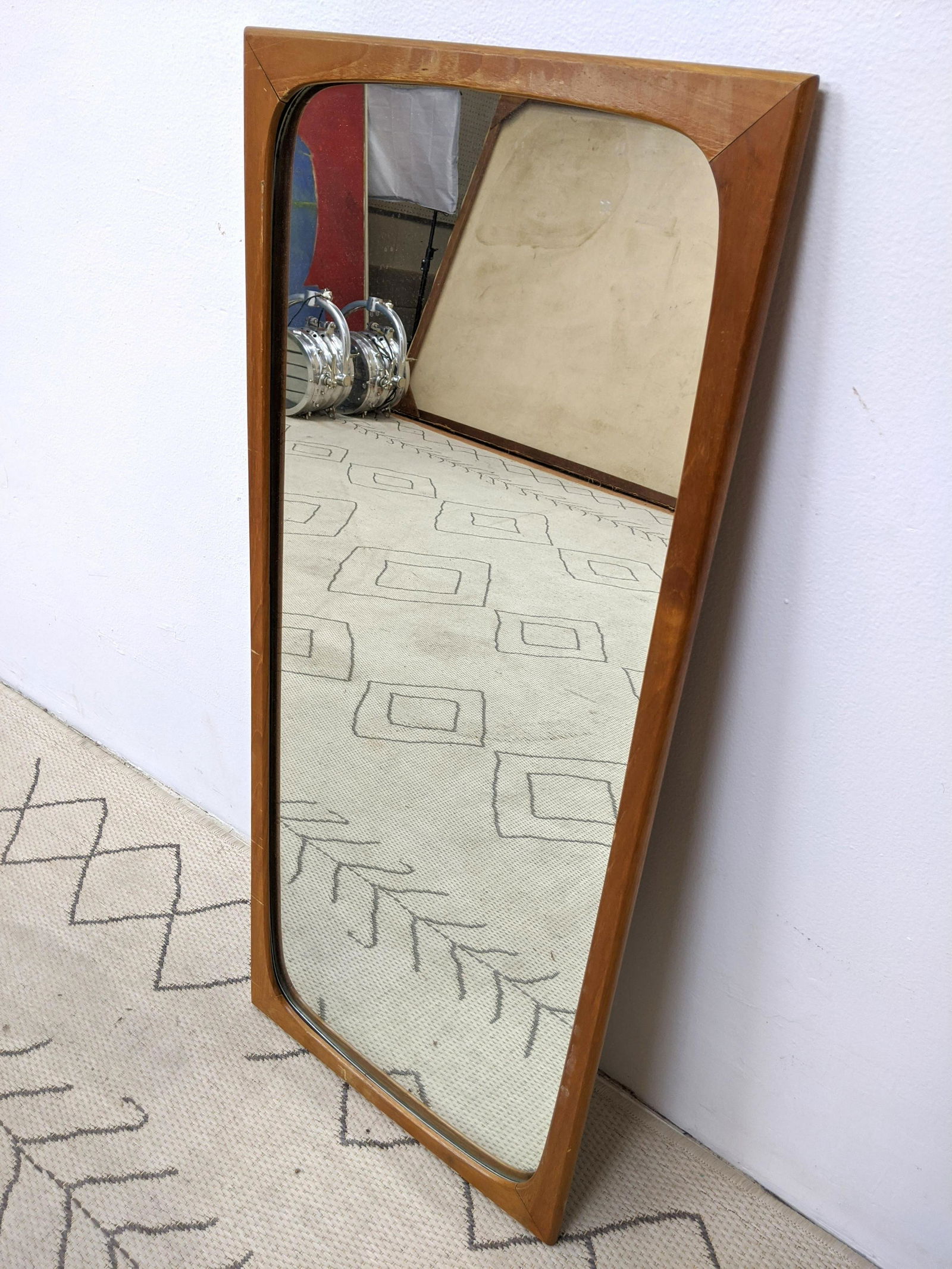 Danish Modern Teak Wall Mirror. (1 of 8)