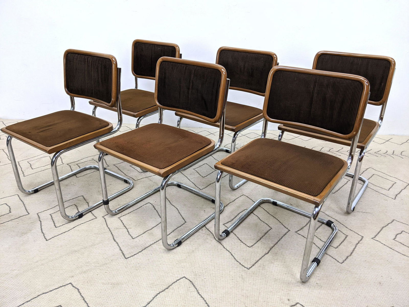 Set of 4 Marcel Breuer Style  Dining Chairs. Upholstere (1 of 12)