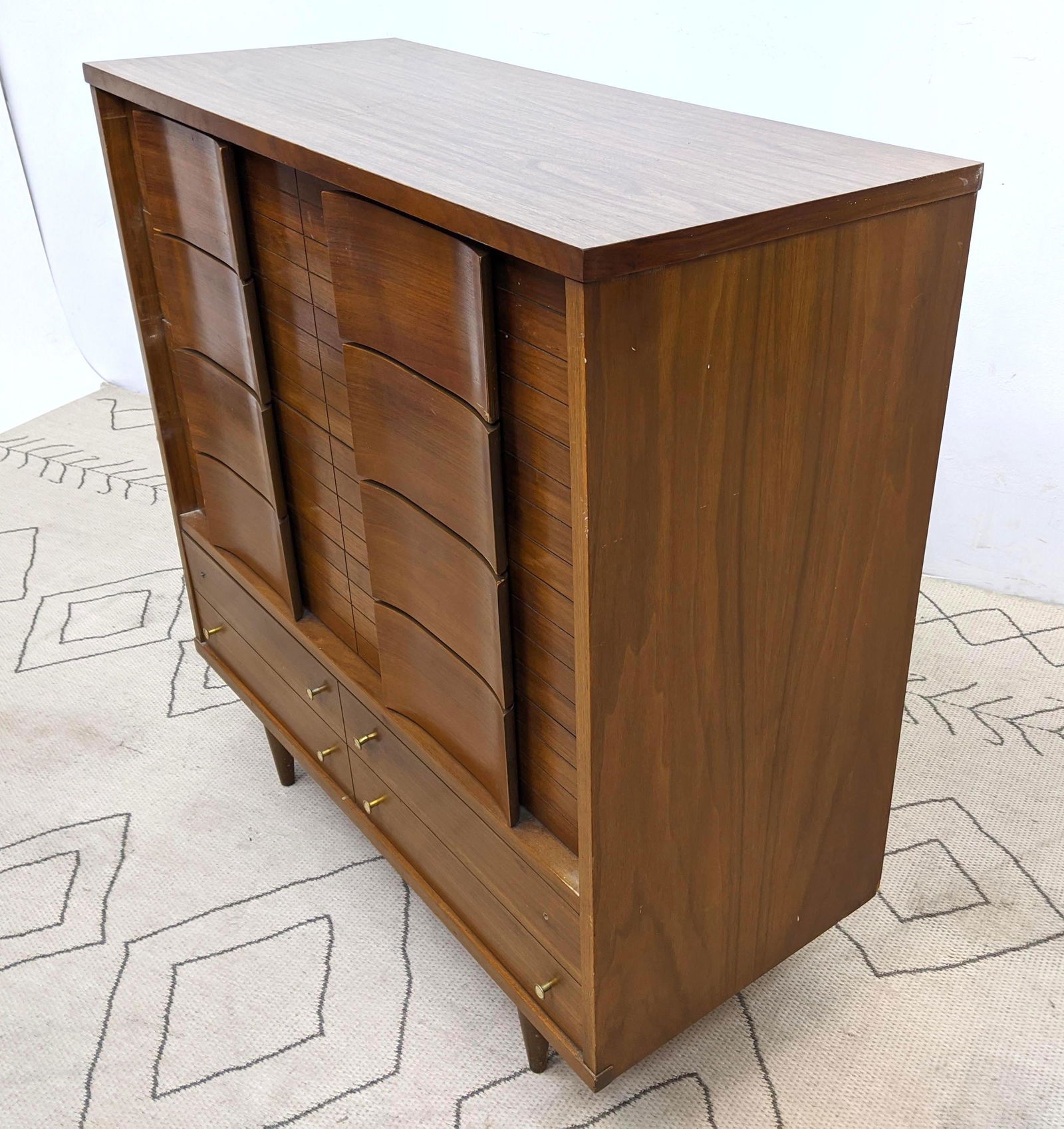 American Modern Tall Chest Dresser. Laminate Top Walnut (1 of 18)