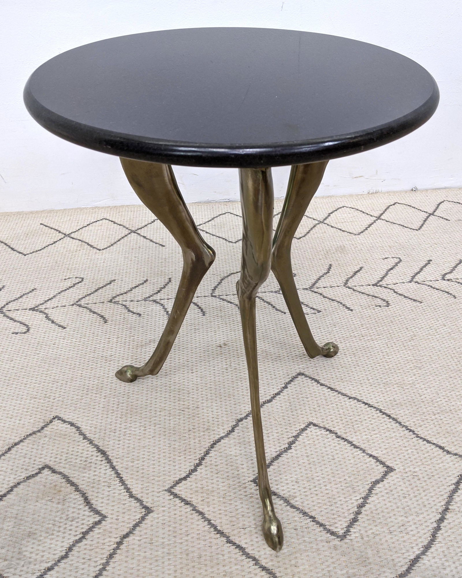 Decorator Bronze and Granite Tabouret Table. Goat leg F (1 of 6)
