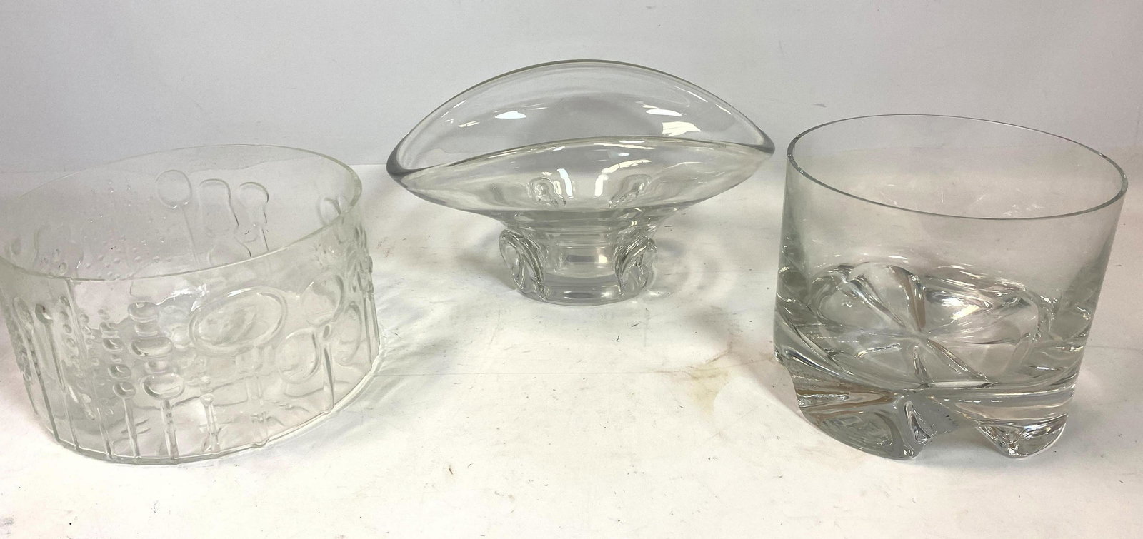 3 large clear midcentury centerpiece bowls (1 of 10)