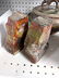 Agate bookends Art pottery bowls and vase. Signed. Drag - 3